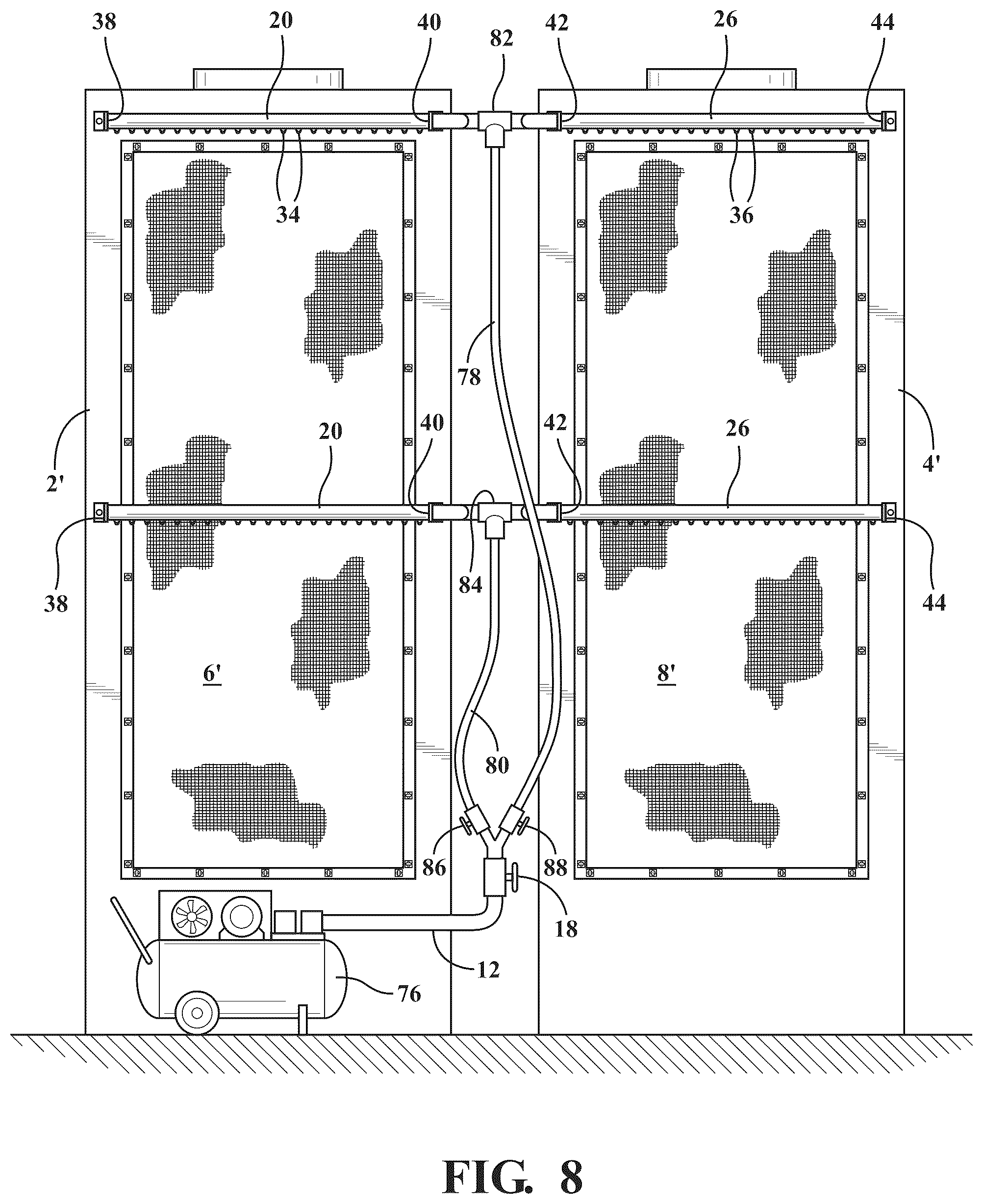 Patent US12350616 Figure 6 – Filter cleaning system for use with an external mounted filter assembly