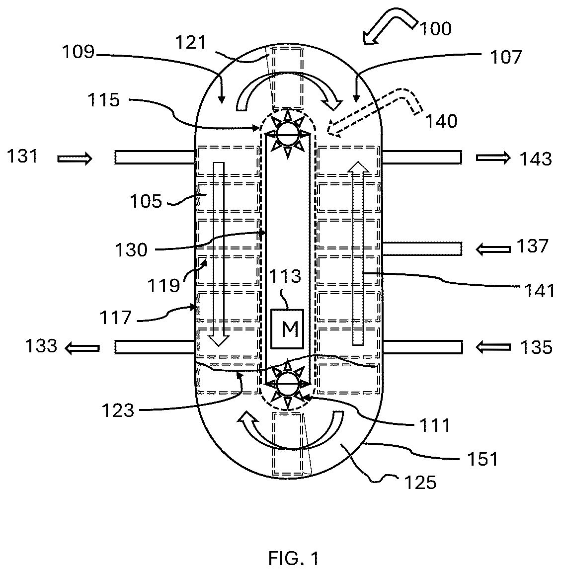 Patent US12350621 — Box chain conveyor adsorption moving bed with heat integration — Figure 1