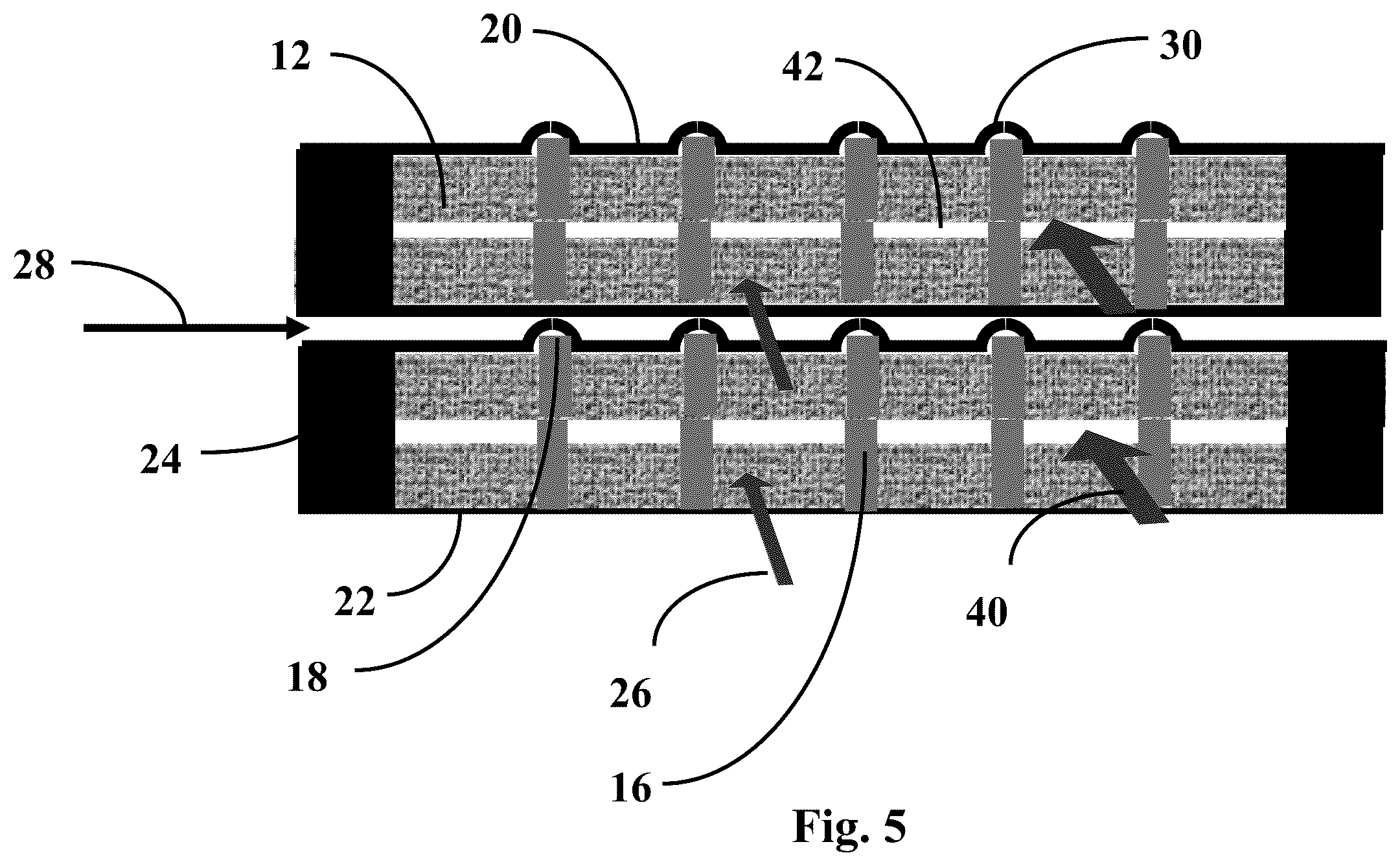 Patent US12350627 Figure 5 – Permeate flow patterns