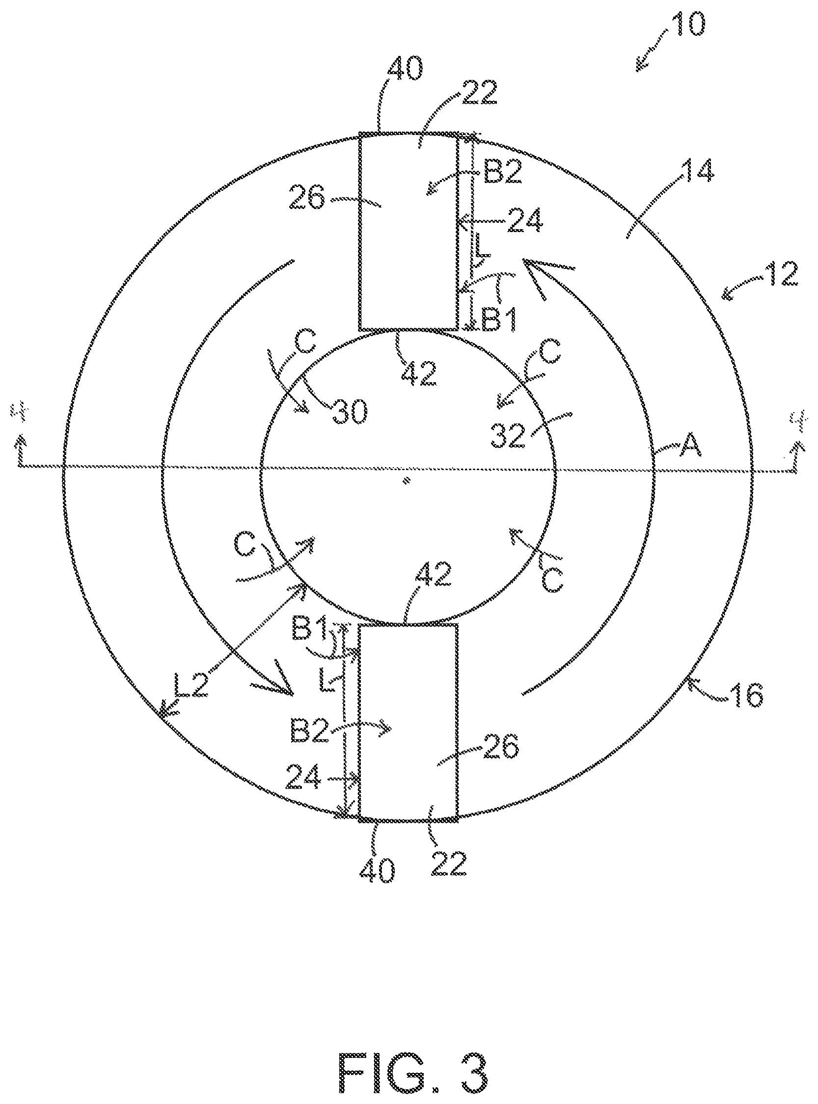Patent US12350631 Figure 5 – Baffled donut apparatus for use in system and method for forming gypsum board