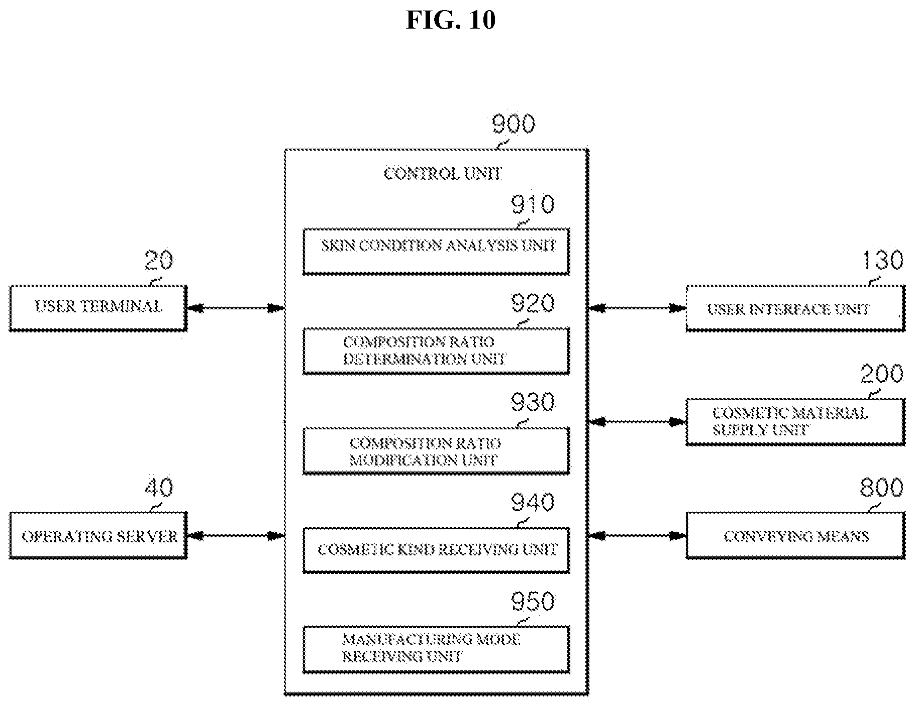 Patent US12350635 Figure 10 – Cosmetic manufacturing apparatus, control method of the same, and cosmetic manufacturing system