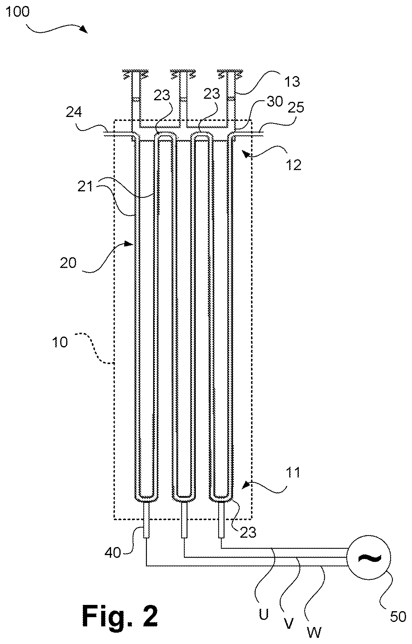 Patent US12350638 Figure 2 – Reactor and method for carrying out a chemical reaction