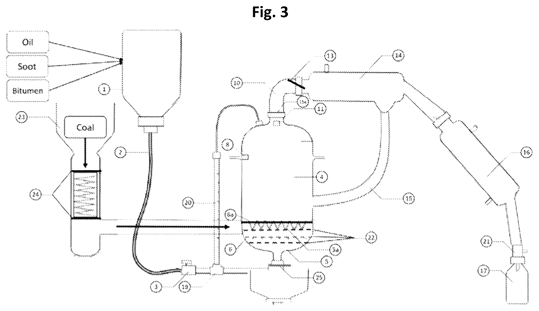 Patent US12350659 Figure 3 – Device for thermal-catalytic decomposition-pyrolysis of organic waste materials