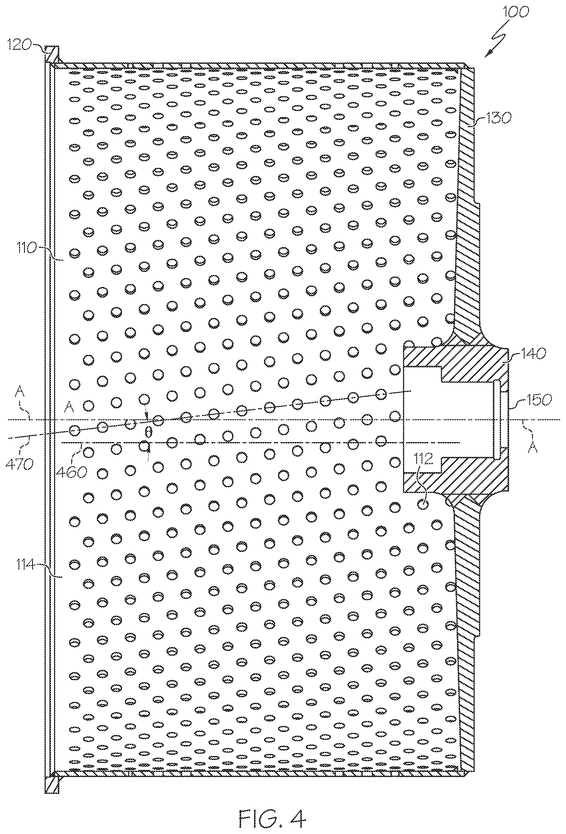 Patent US12350688 Figure 4 – Method of industrial centrifuge basket perforation