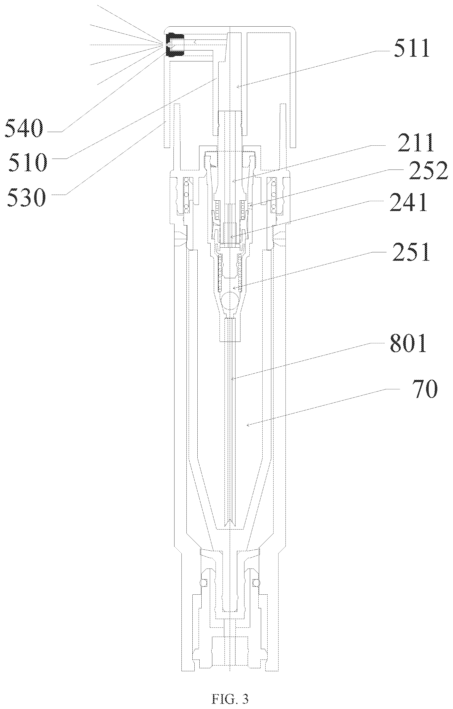 Patent US12350691 Figure 3 – Bottom-fillable spray bottle