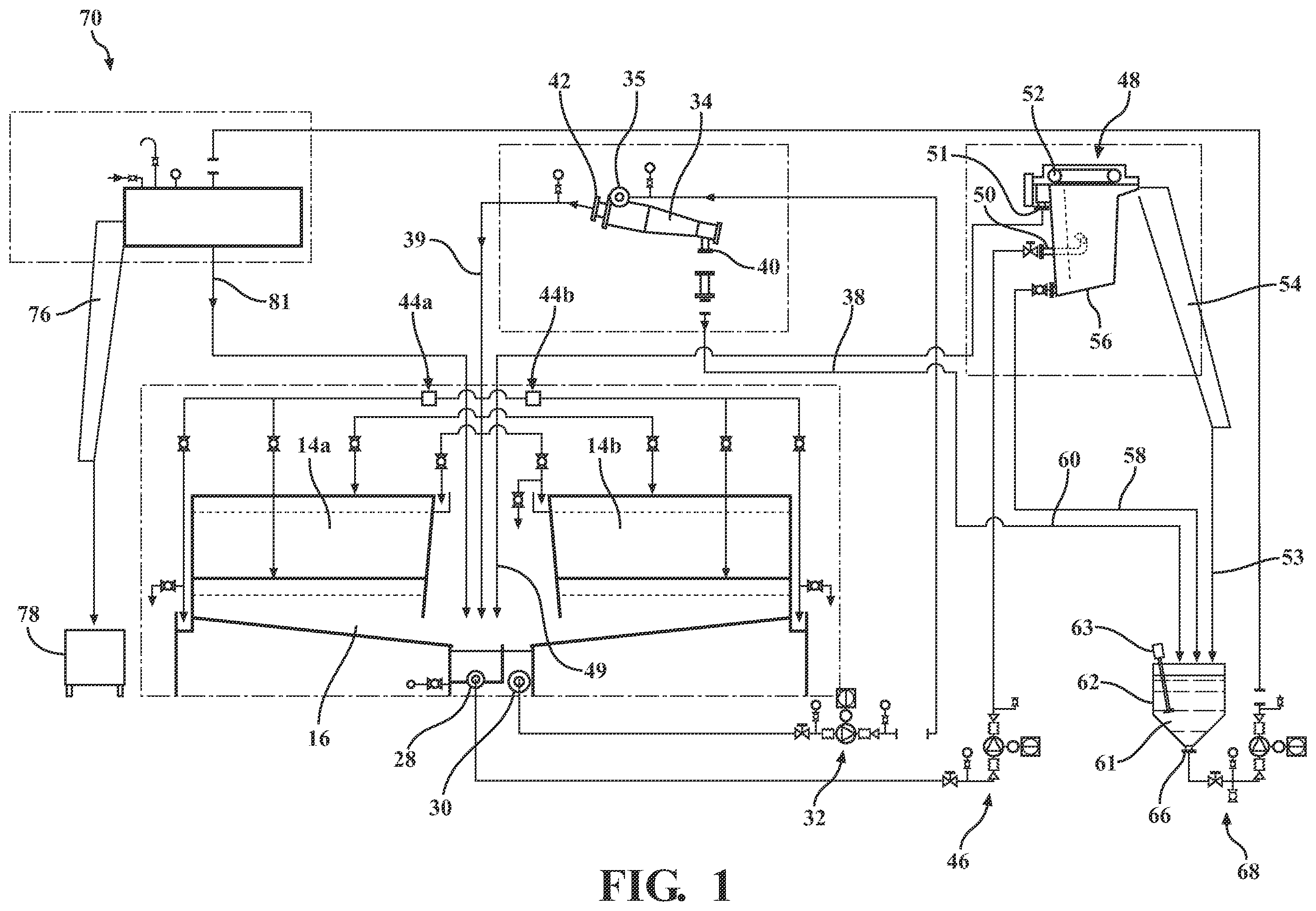 Patent US12350695 Figure 1 – Pallet coating waste recovery system