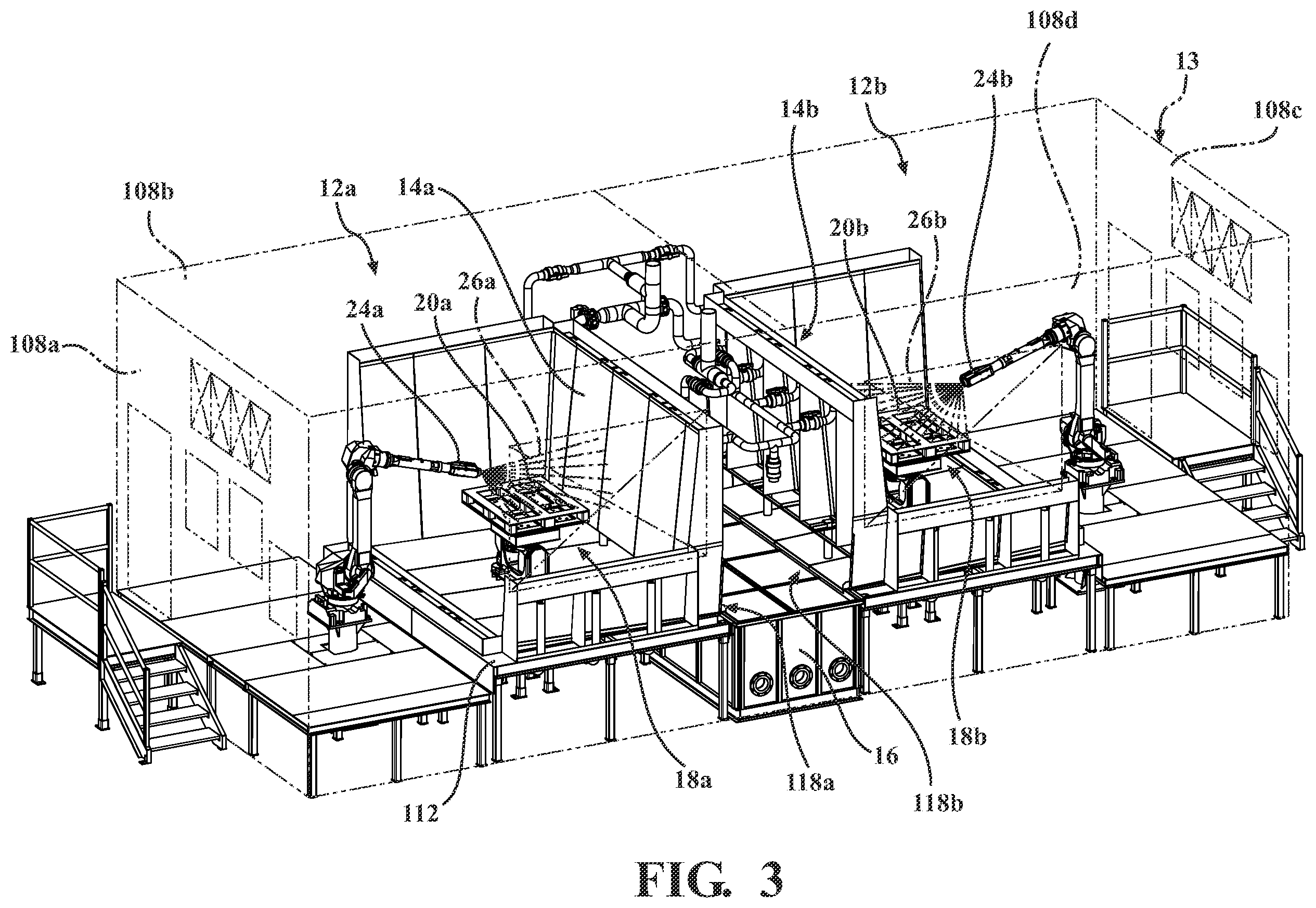 Patent US12350695 Figure 3 – Pallet coating waste recovery system