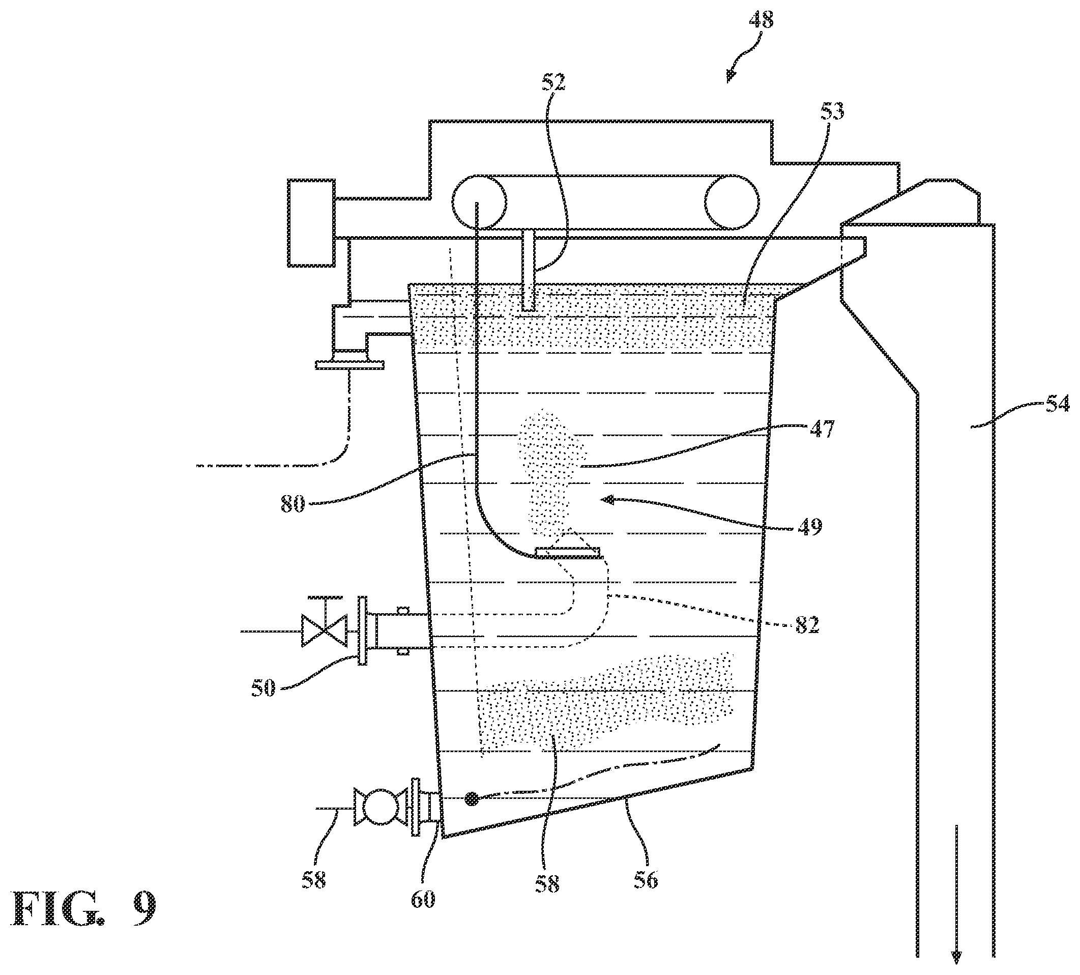 Patent US12350695 Figure 8 – Pallet coating waste recovery system