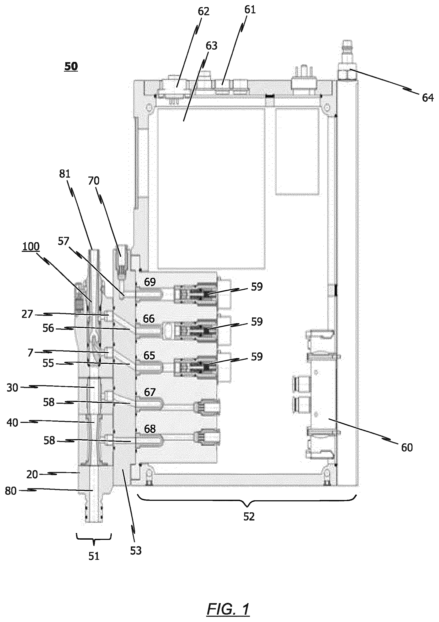 Patent US12350697 Figure 1 – Powder dispensing device with a dilute phase powder pump