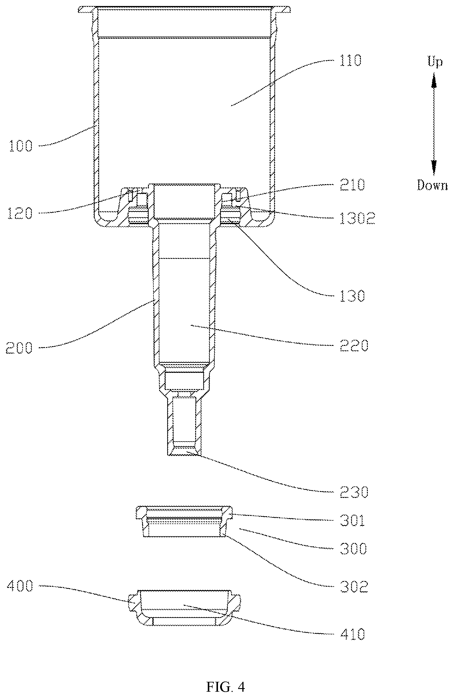Patent US12350699 Figure 4 – Pump body structure and foam pump