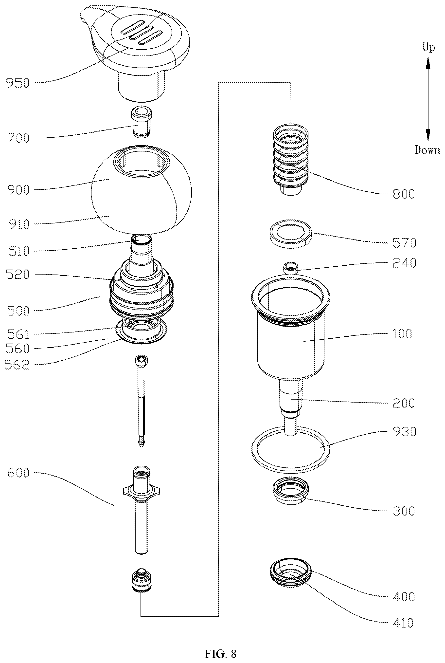 Patent US12350699 Figure 7 – Pump body structure and foam pump