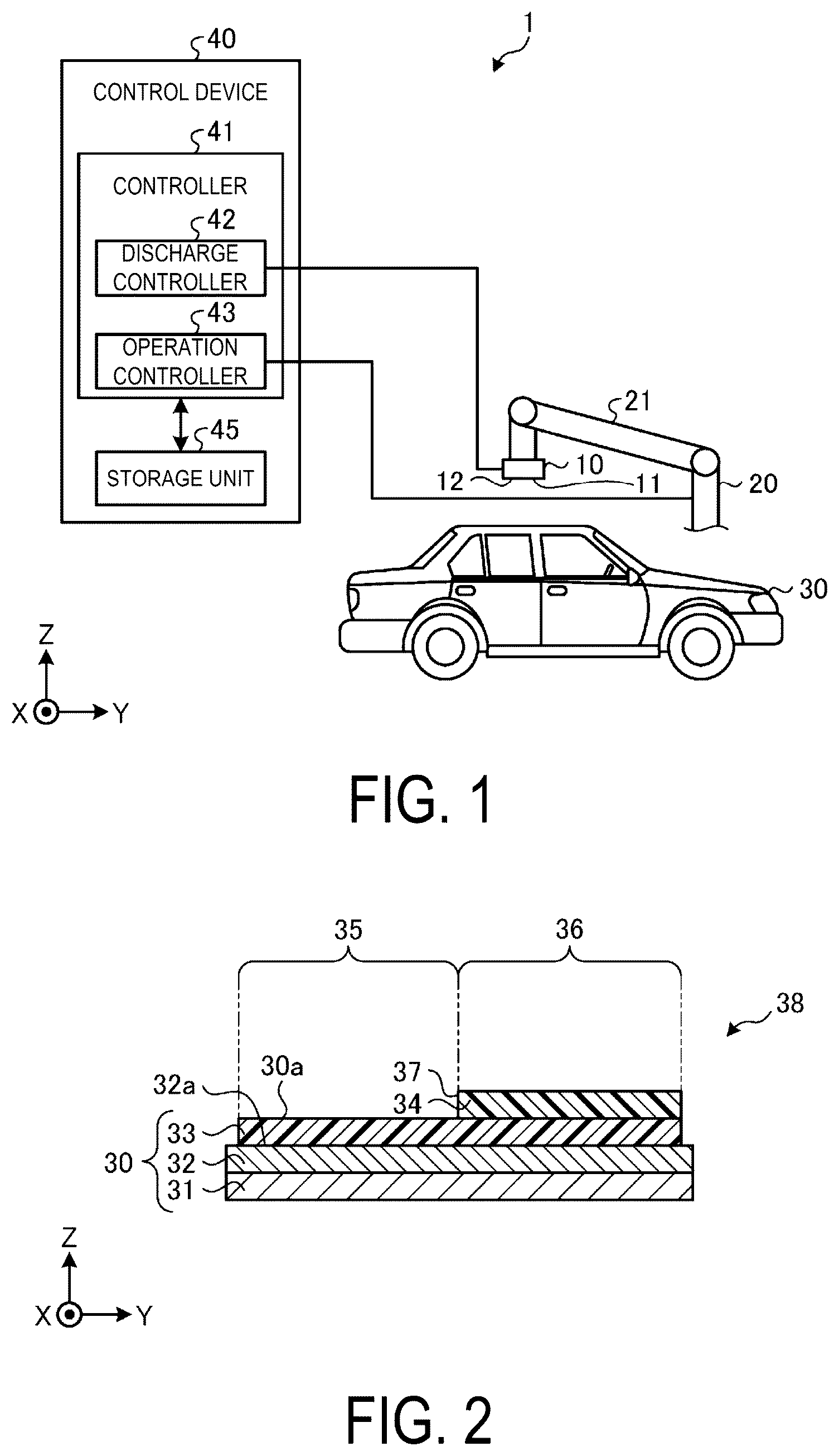 Patent US12350705 Figure 1 – Coating device, coating film, and coating method