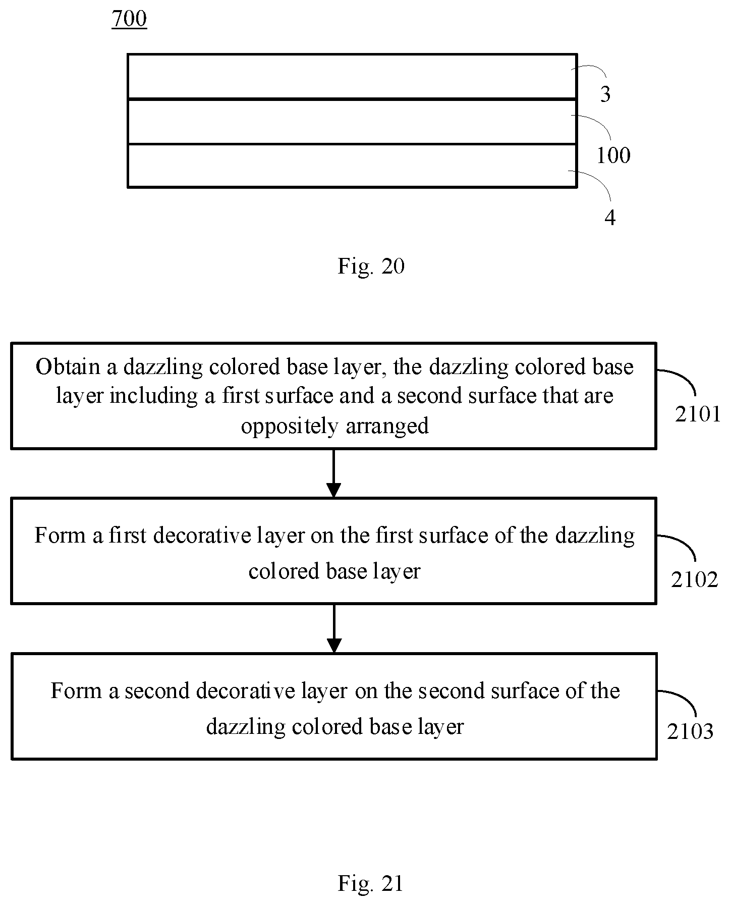 Patent US12350709 Figure 8 – Dazzling colored base layer, decorative film and housing, processing methods therefor and electronic device
