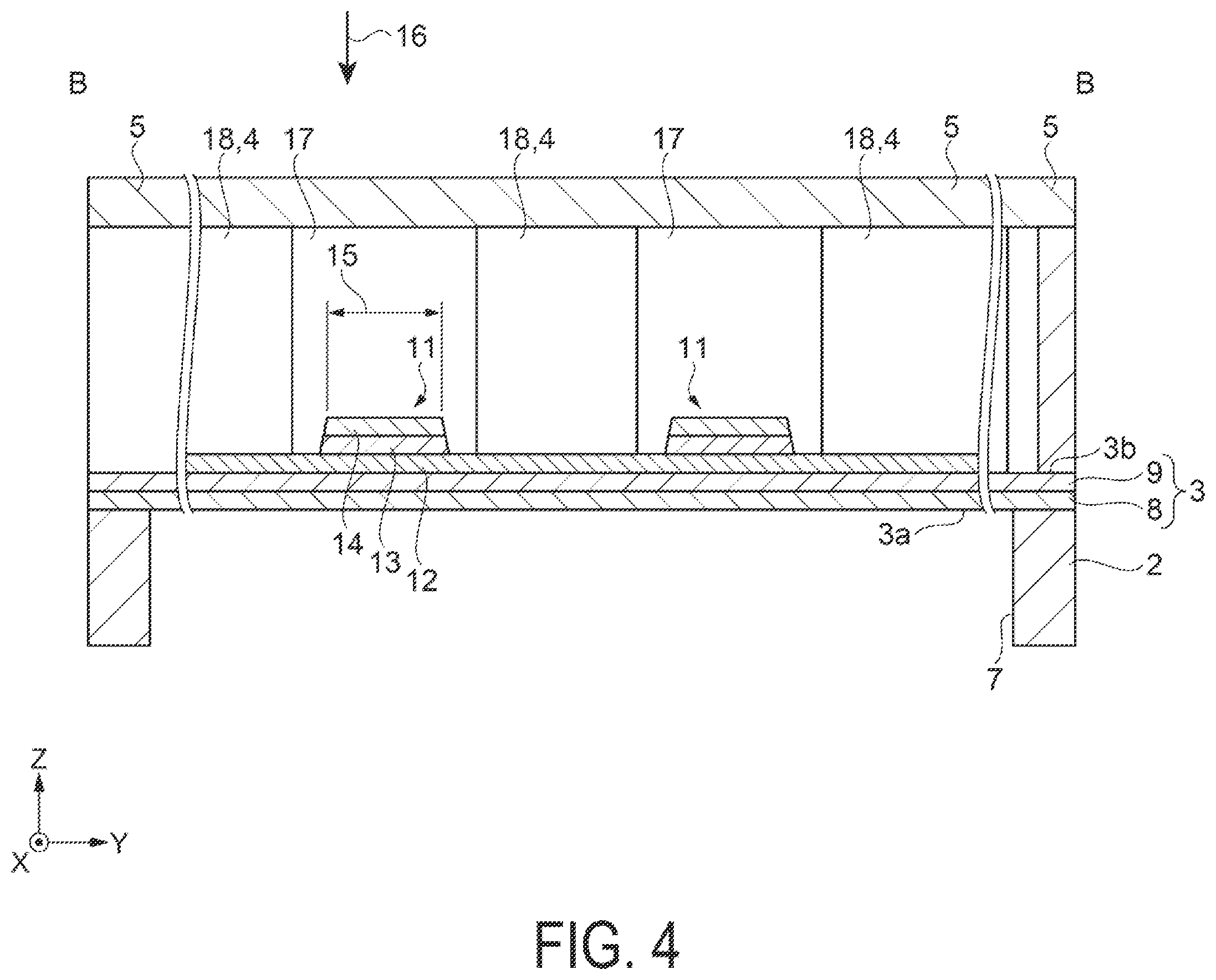 Patent US12350711 Figure 4 – Ultrasonic element and ultrasonic device