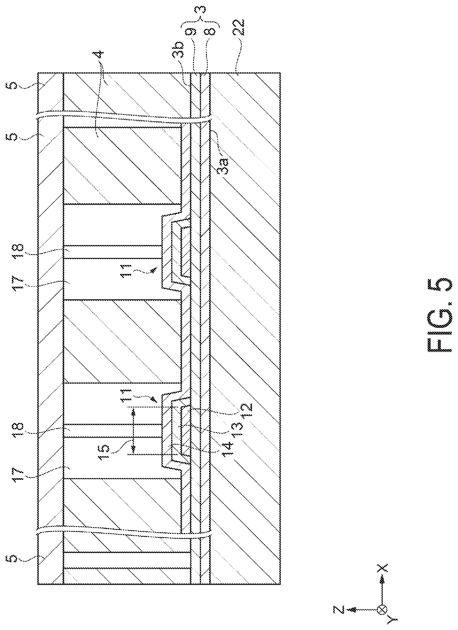 Patent US12350711 Figure 5 – Ultrasonic element and ultrasonic device