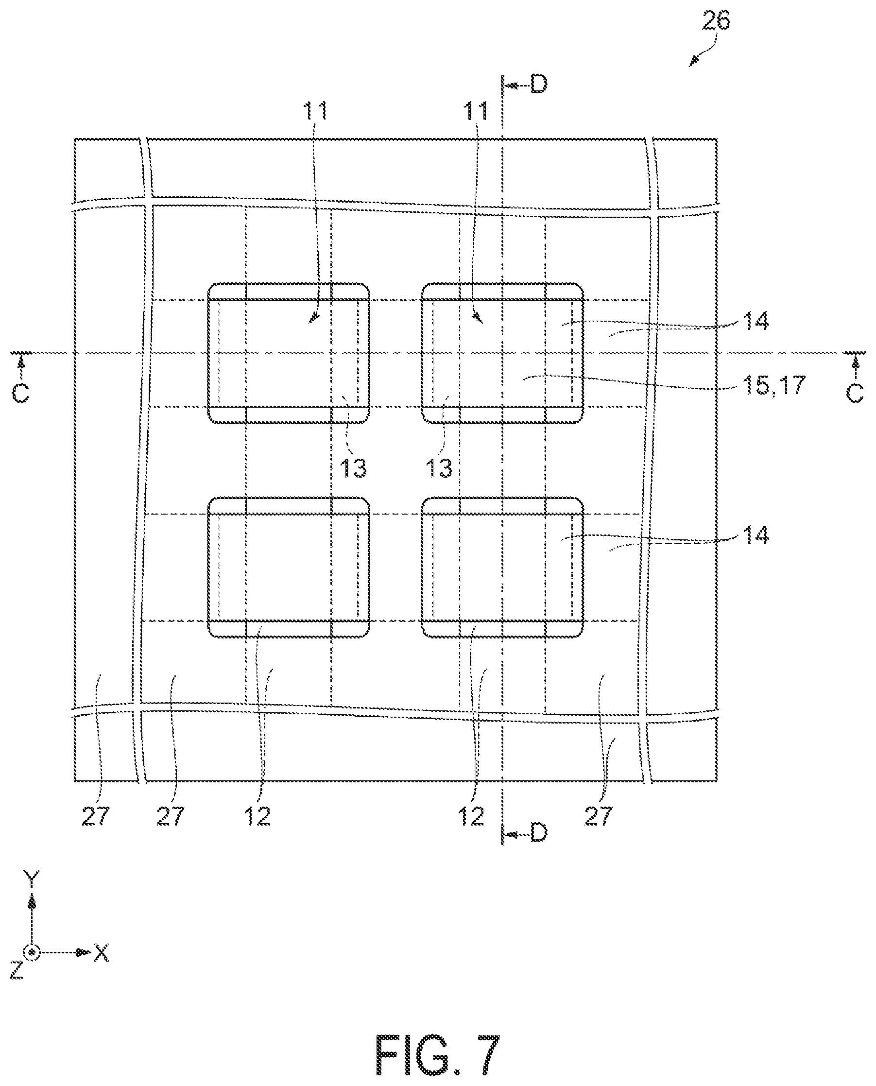 Patent US12350711 Figure 7 – Ultrasonic element and ultrasonic device