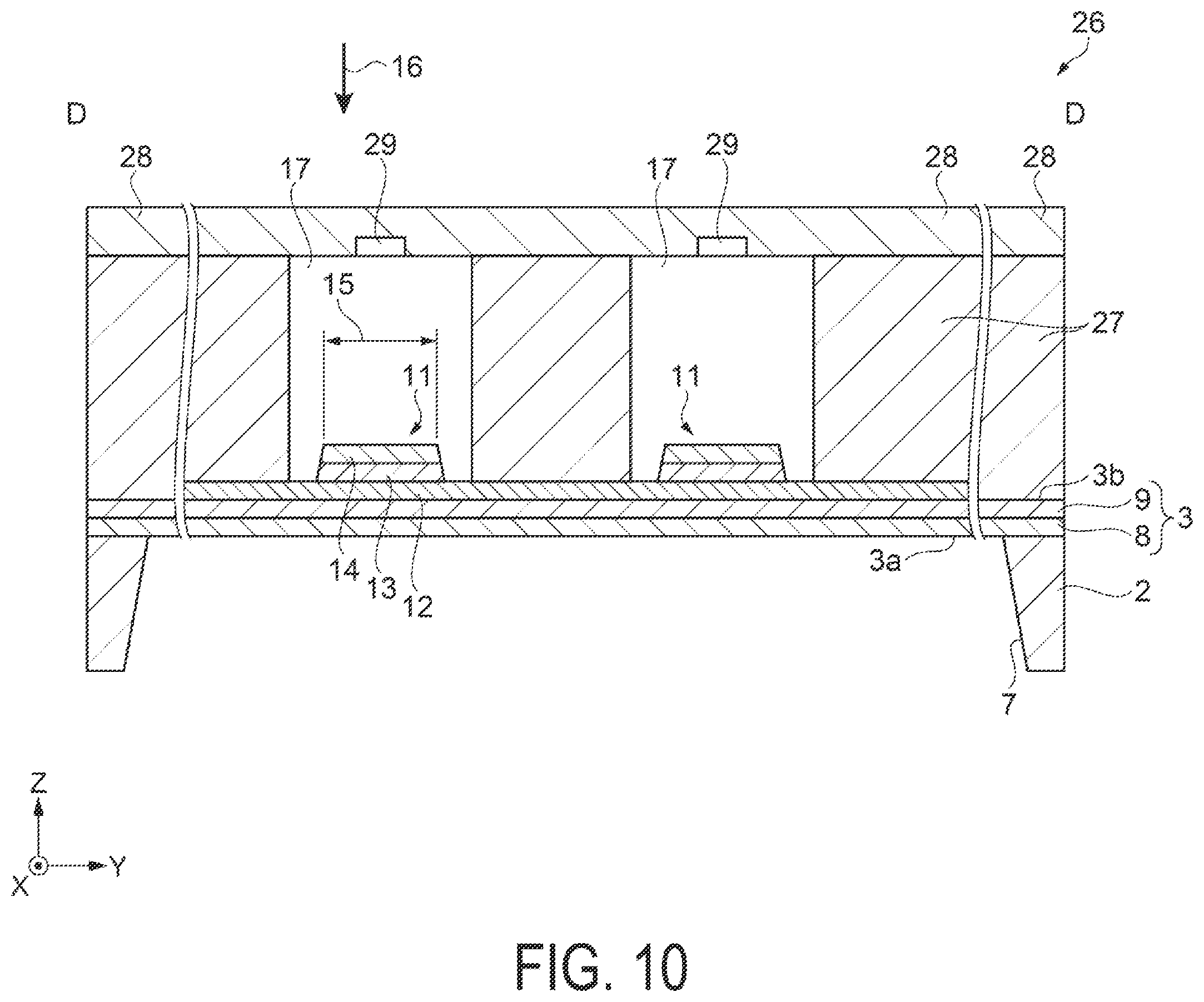 Patent US12350711 Figure 10 – Ultrasonic element and ultrasonic device