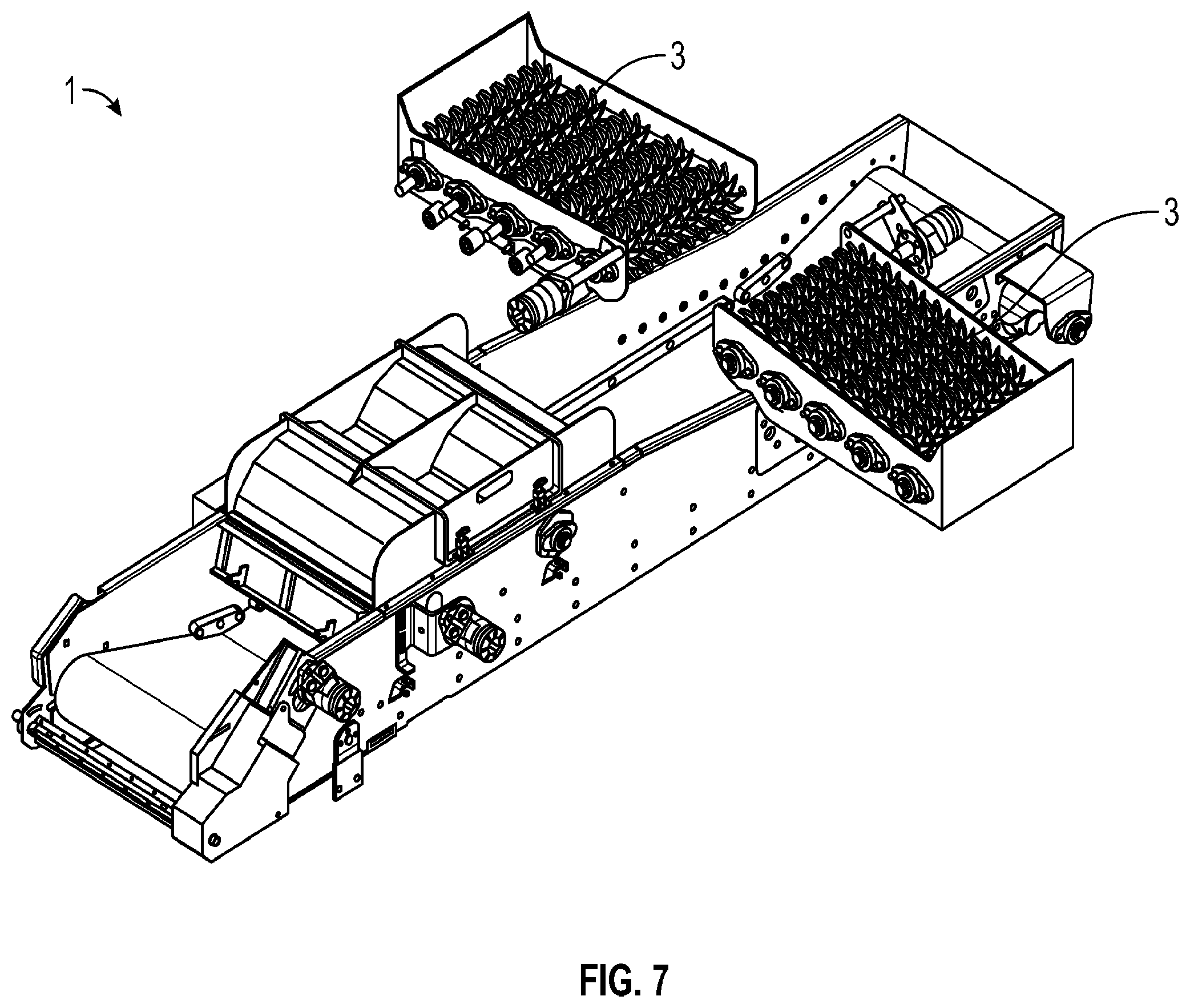 Patent US12350712 Figure 5 – Apparatus for sorting and removing contaminating matter from mechanically harvested fruit