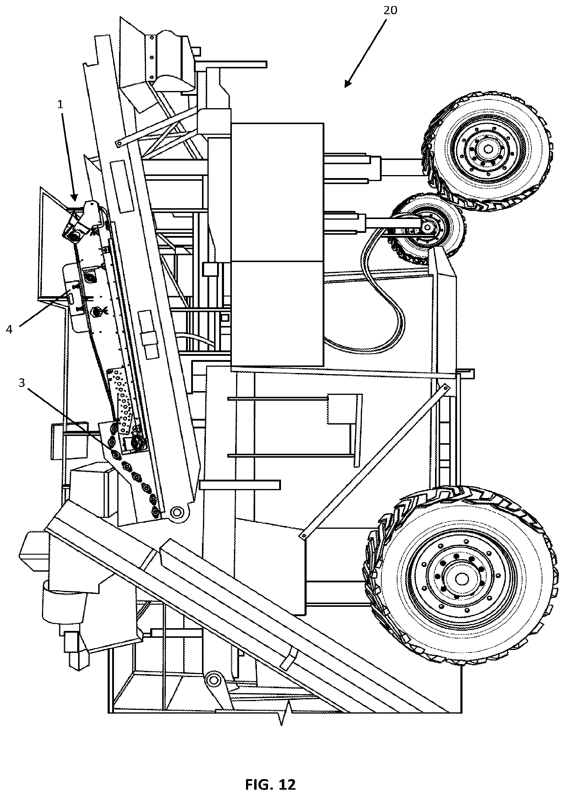 Patent US12350712 Figure 9 – Apparatus for sorting and removing contaminating matter from mechanically harvested fruit