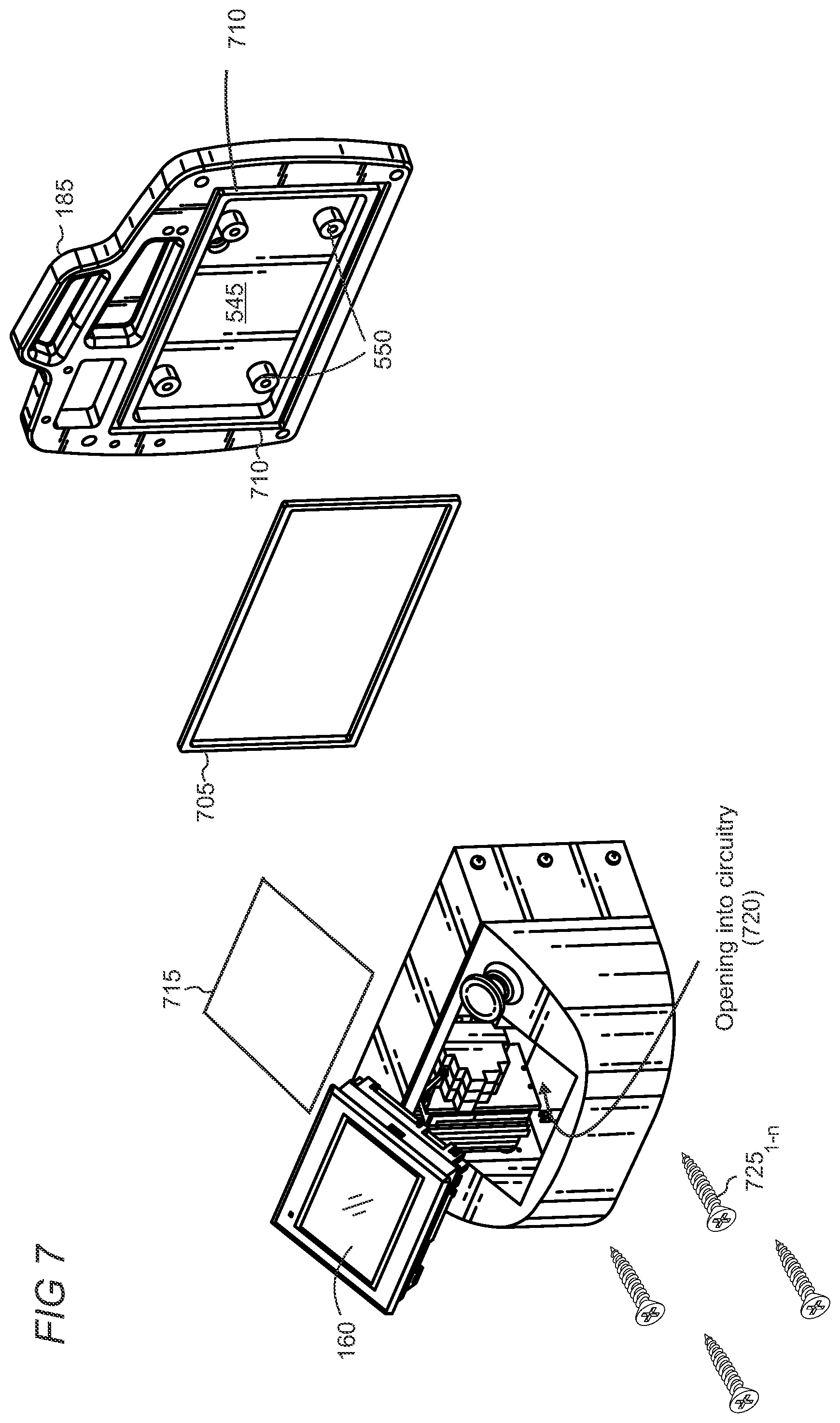 Patent US12350718 Figure 8 – Waterproofing of a modular head cleaning system