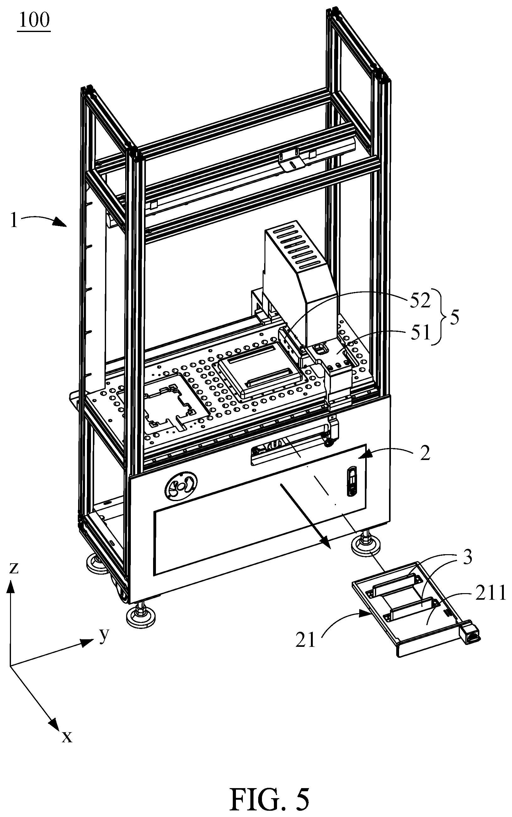 Patent US12350719 Figure 5 – Drawer-replaced cleaning apparatus