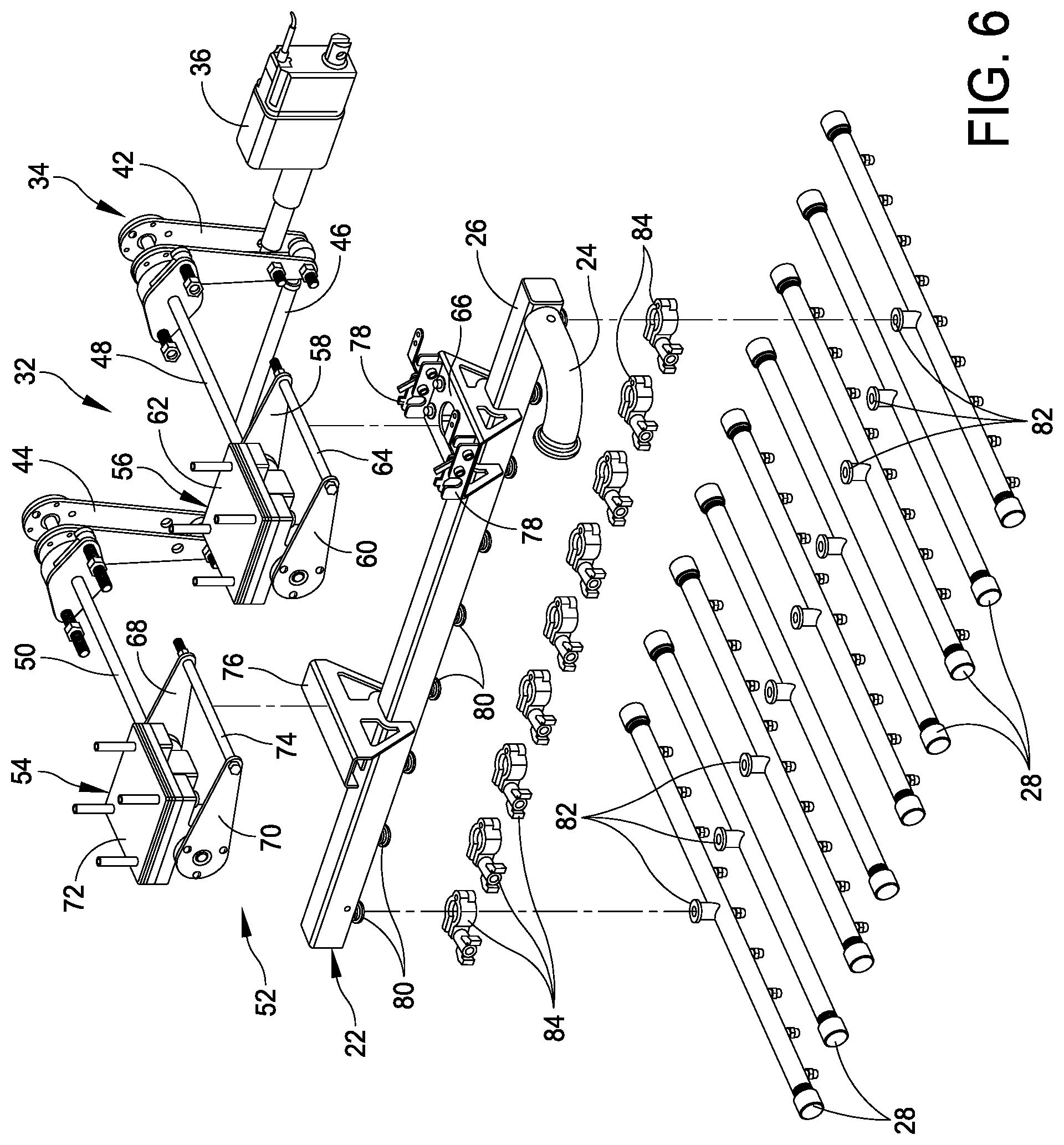 Patent US12350720 Figure 6 – Adjustable height spray system for cleaner