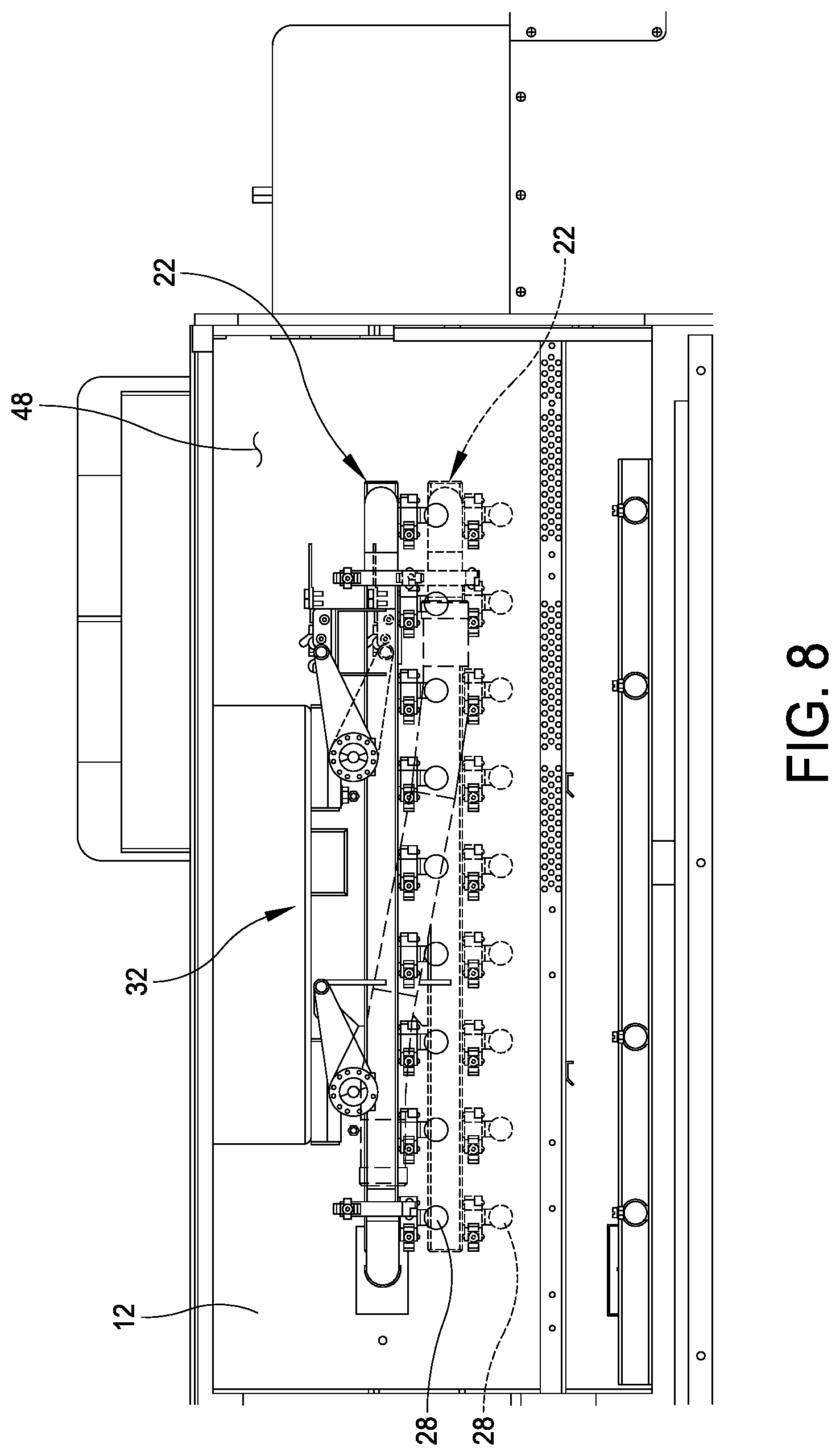 Patent US12350720 Figure 8 – Adjustable height spray system for cleaner