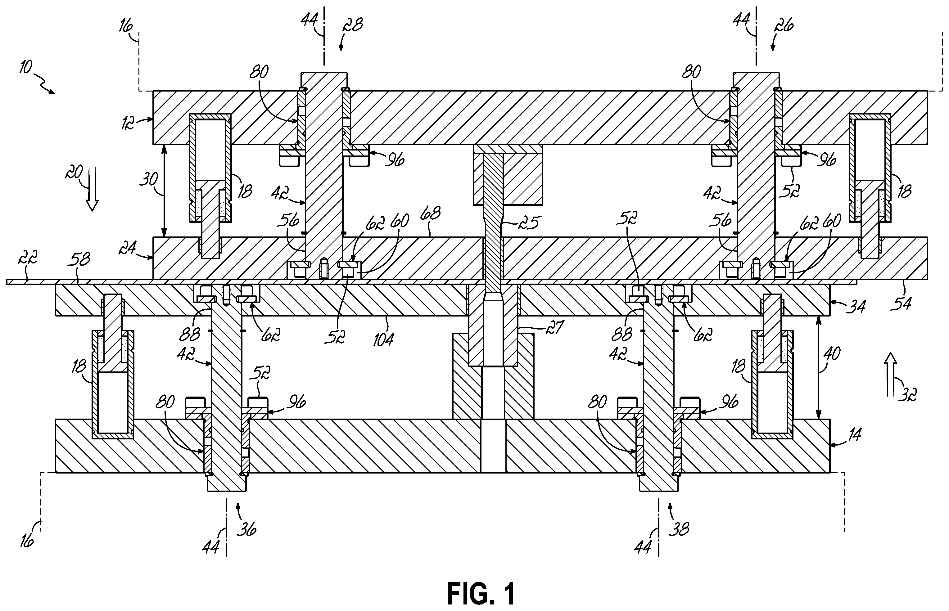 Patent US12350729 Figure 1 – Stamping dies and guided retainer devices for use in same