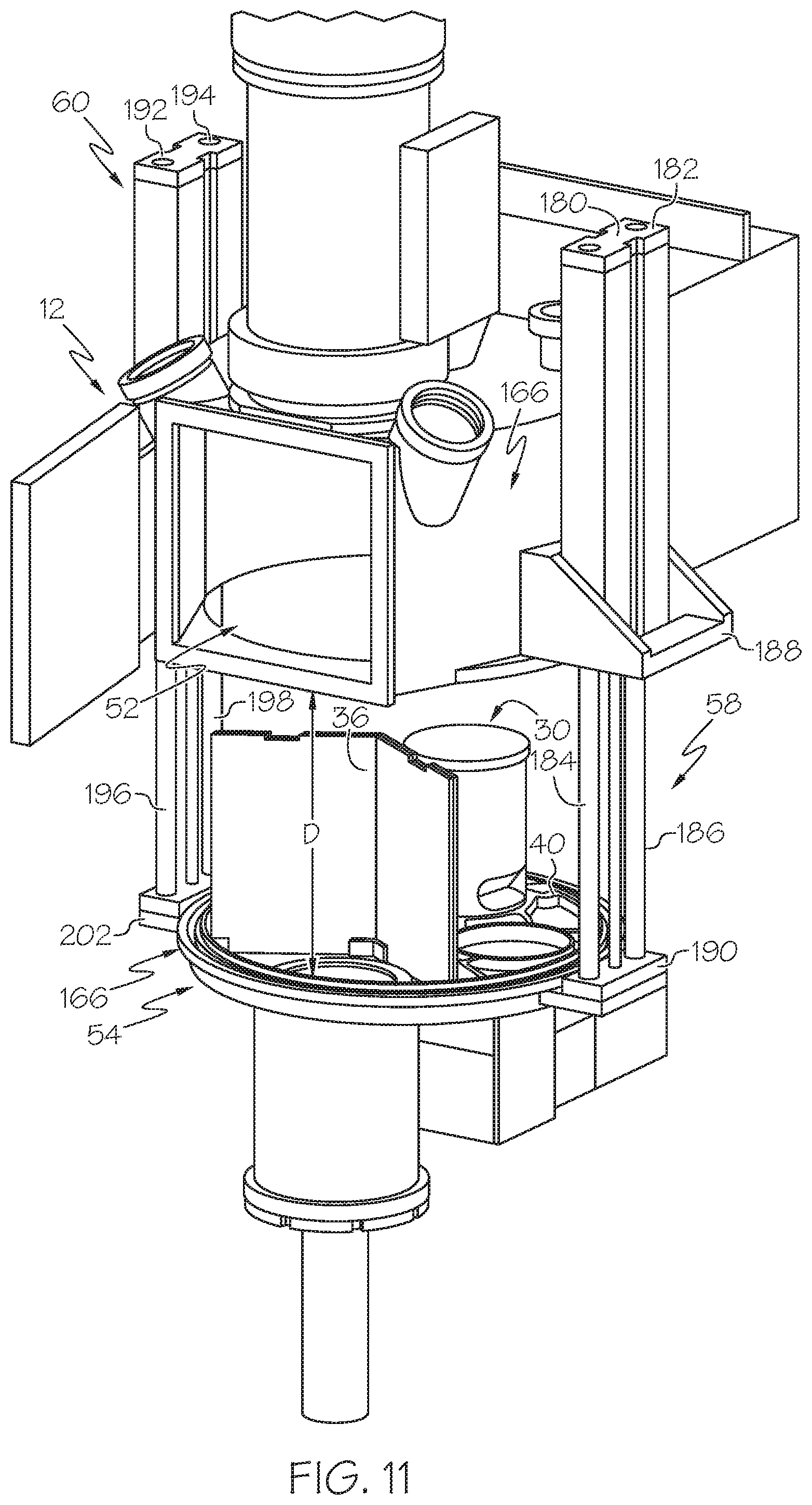 Patent US12350739 Figure 10 – Additive manufacturing apparatuses with separable process chamber housing portions and methods of use