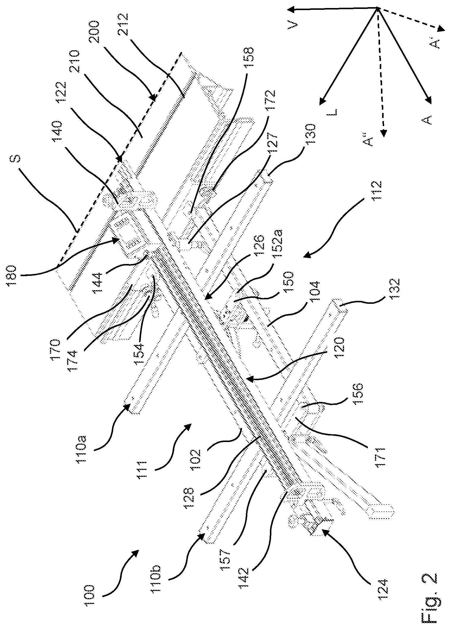 Patent US12350746 Figure 2 – Transversal table for a woodworking machine and woodworking machine having such a transversal table, and method for controlling a woodworking machine