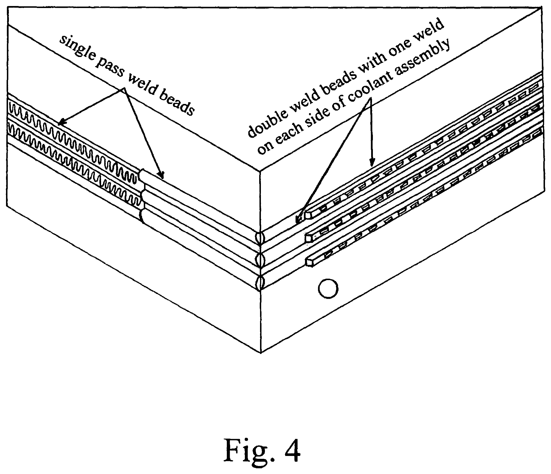 Patent US12350751 Figure 4 – Welded, laminated apparatus, methods of making, and methods of using the apparatus