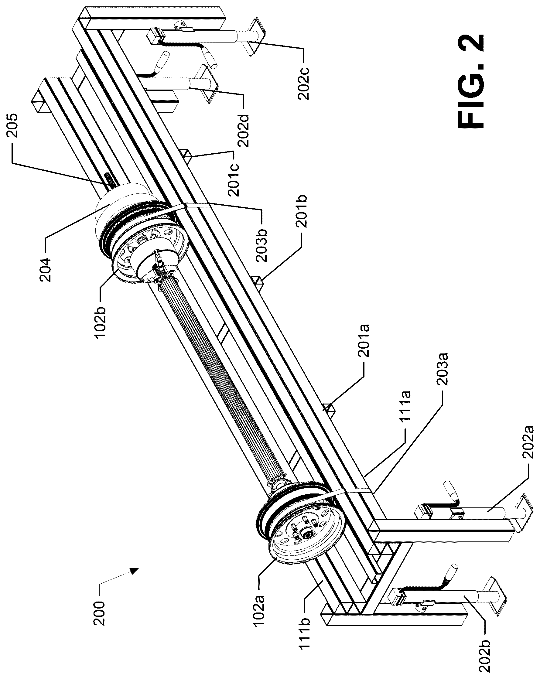 Patent US12350761 Figure 2 – On-site trailer axle manufacturing jig