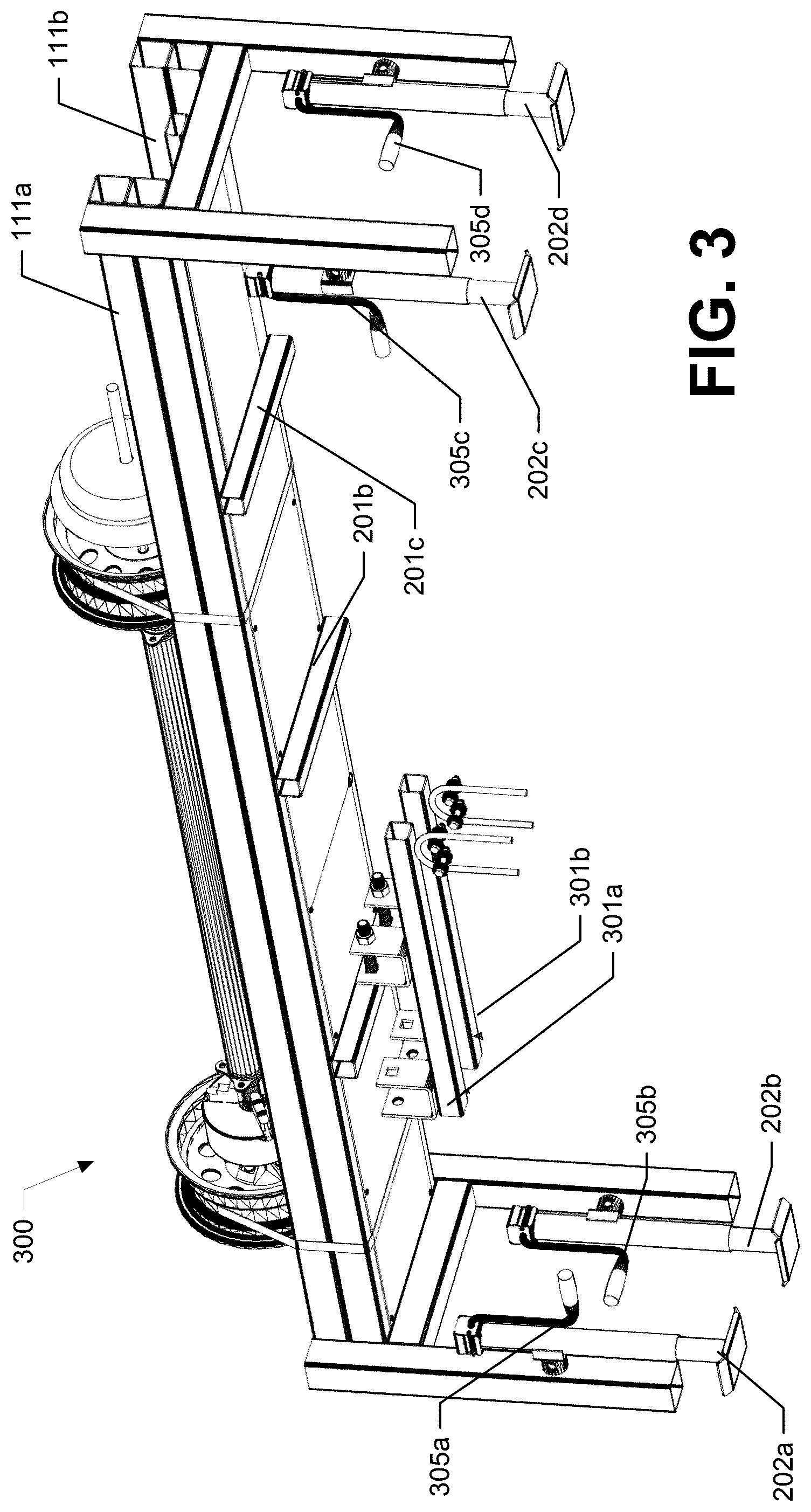 Patent US12350761 Figure 3 – On-site trailer axle manufacturing jig