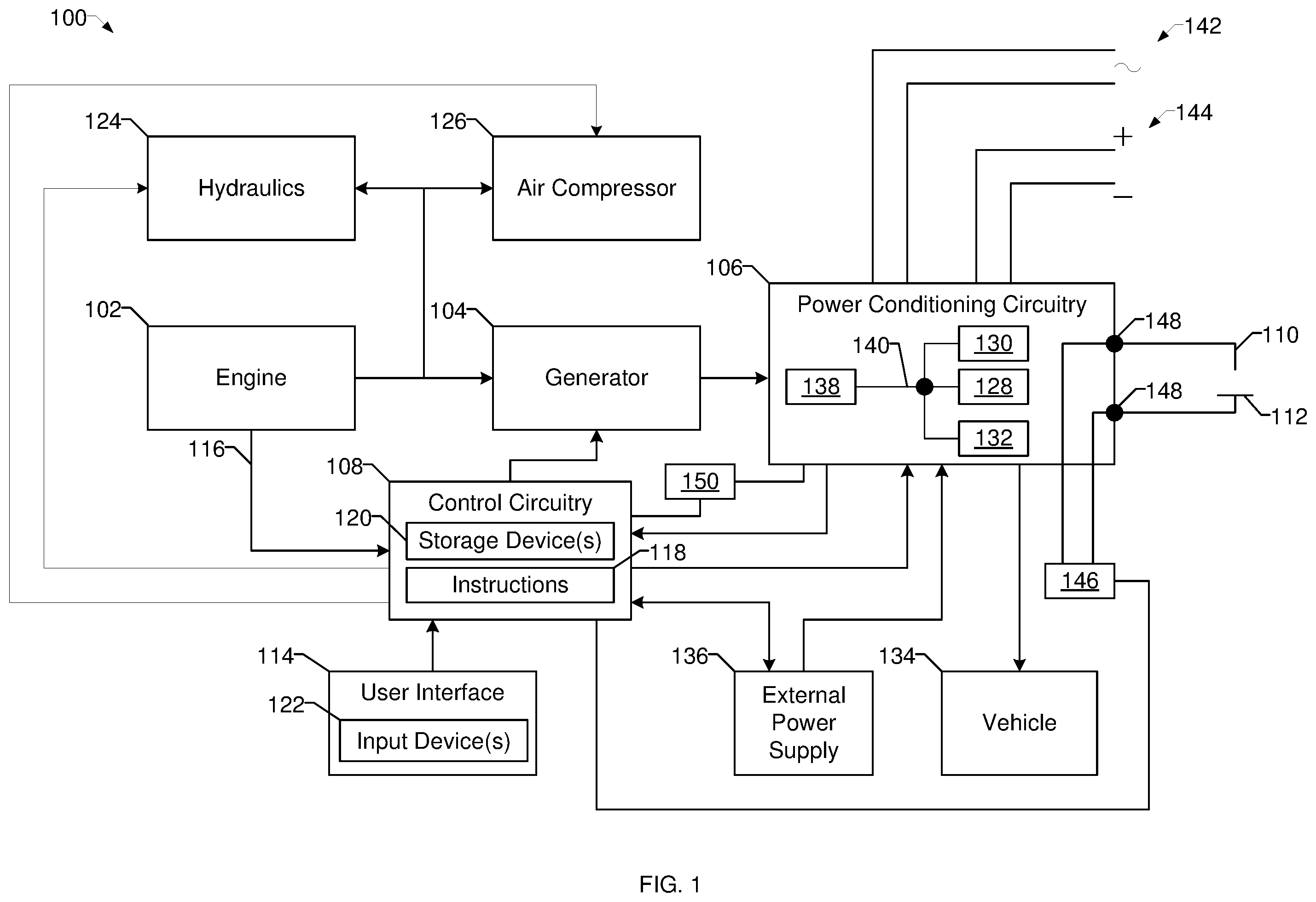 Patent US12350765 — Engine-driven power systems and methods for automatic engine starting — Figure 1