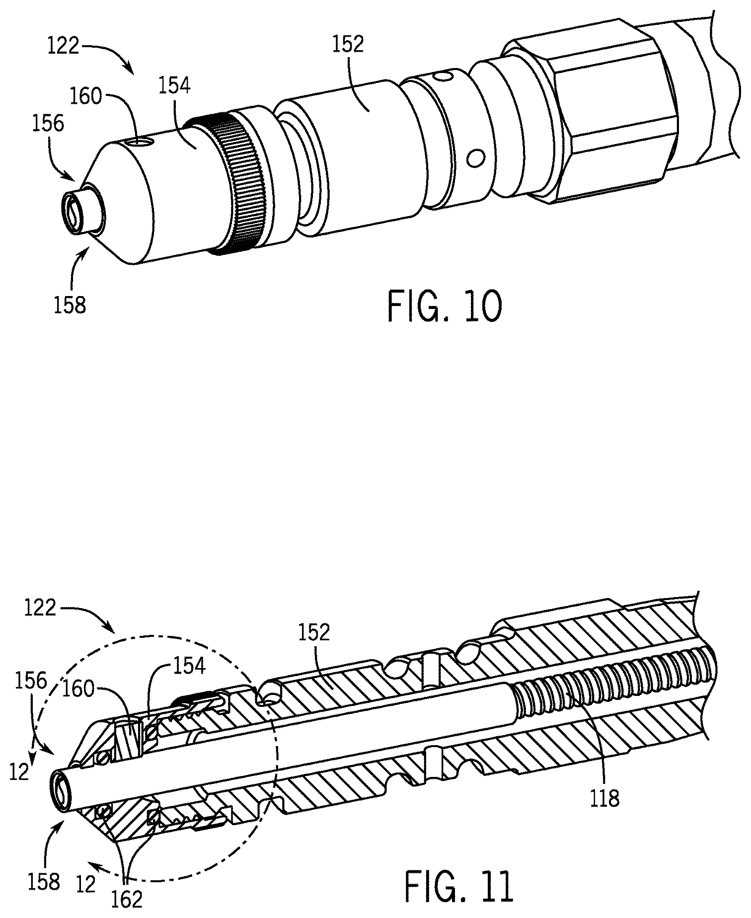 Patent US12350769 Figure 14 – Contact tip, gas diffuser, and nozzle for welding torch
