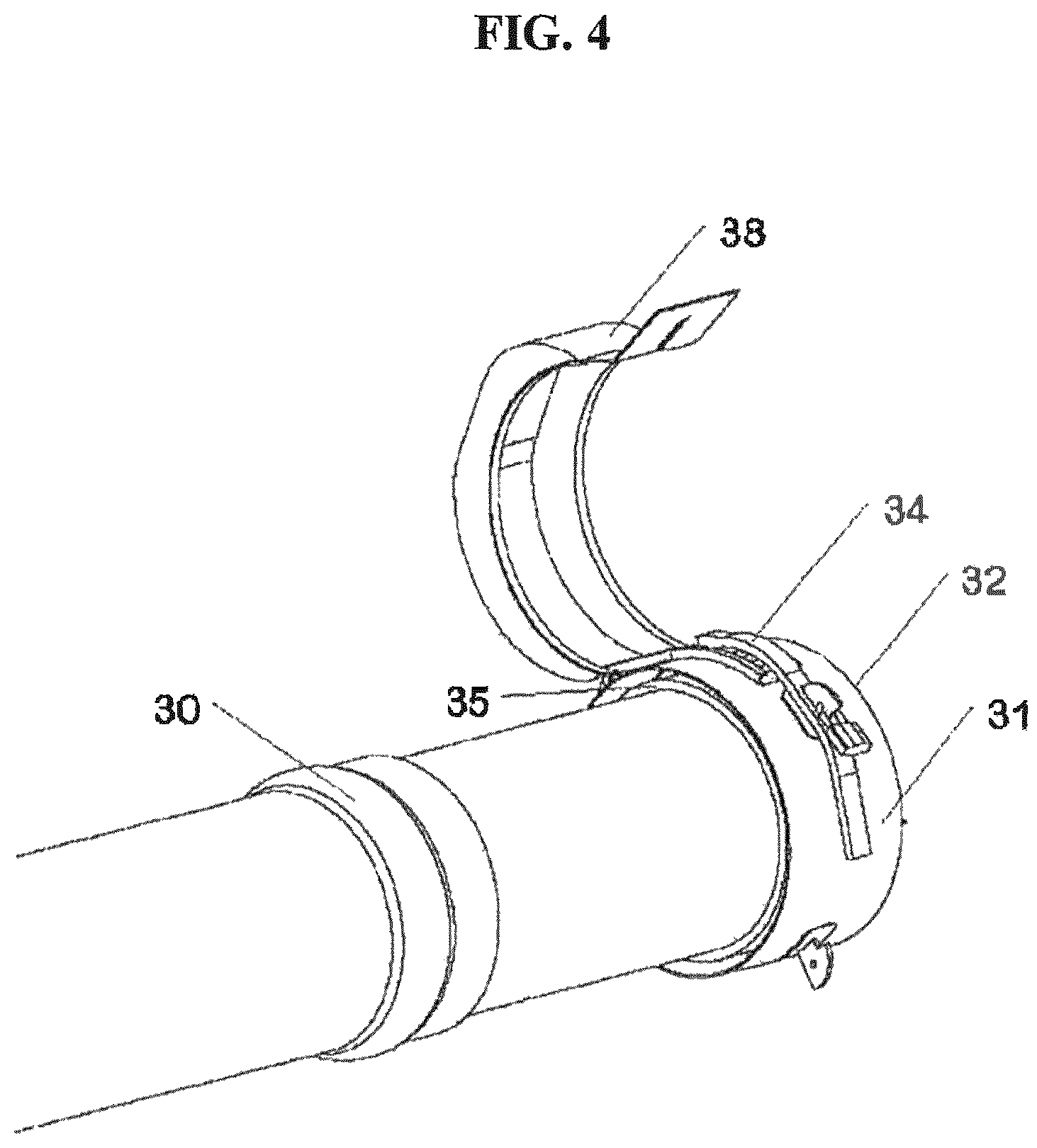 Patent US12350771 Figure 4 – Fixtures for pipe installation, sealing and security
