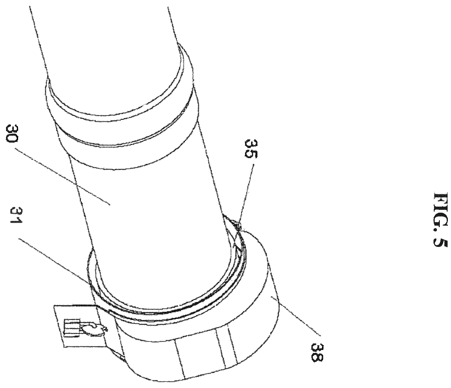 Patent US12350771 Figure 5 – Fixtures for pipe installation, sealing and security