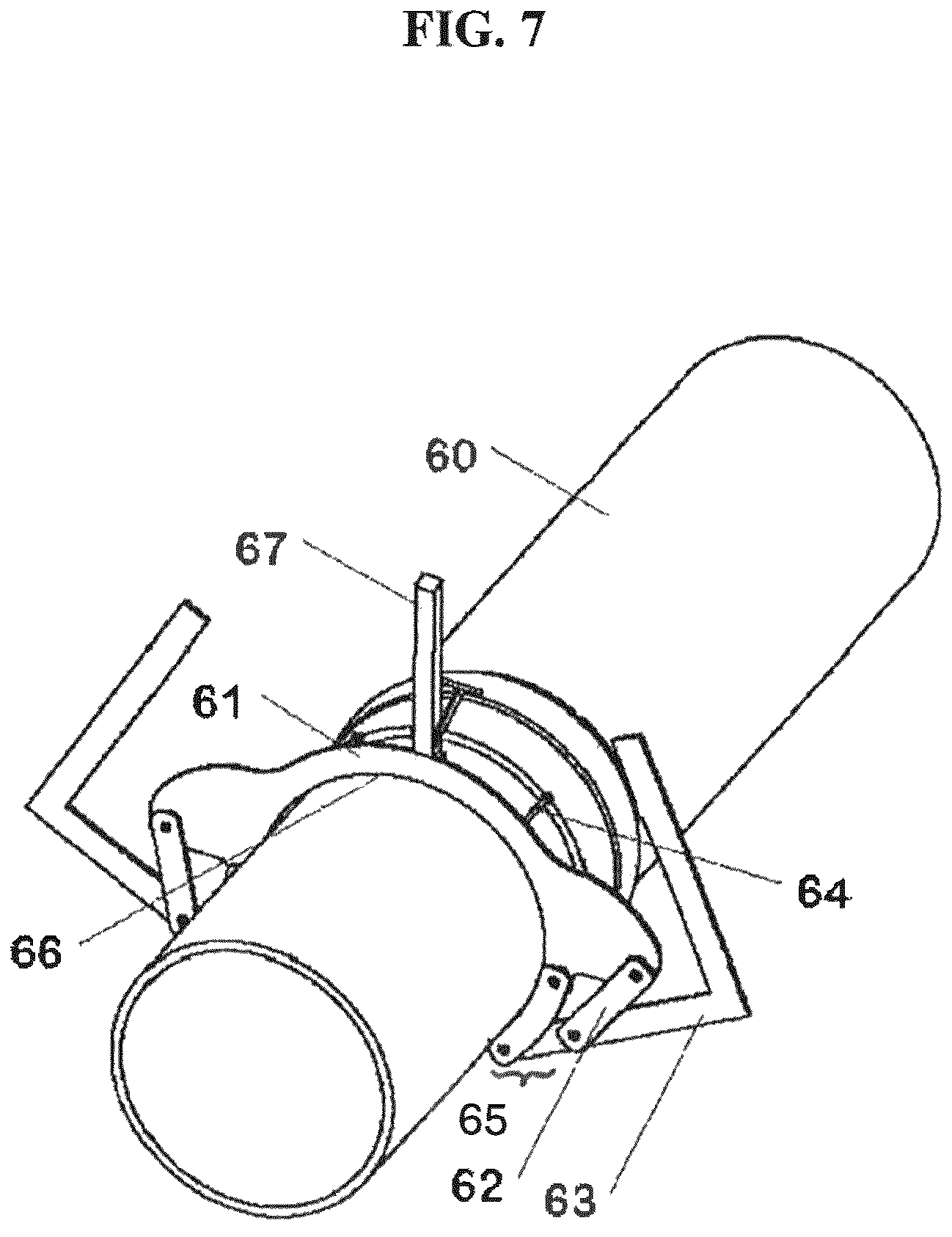 Patent US12350771 Figure 7 – Fixtures for pipe installation, sealing and security
