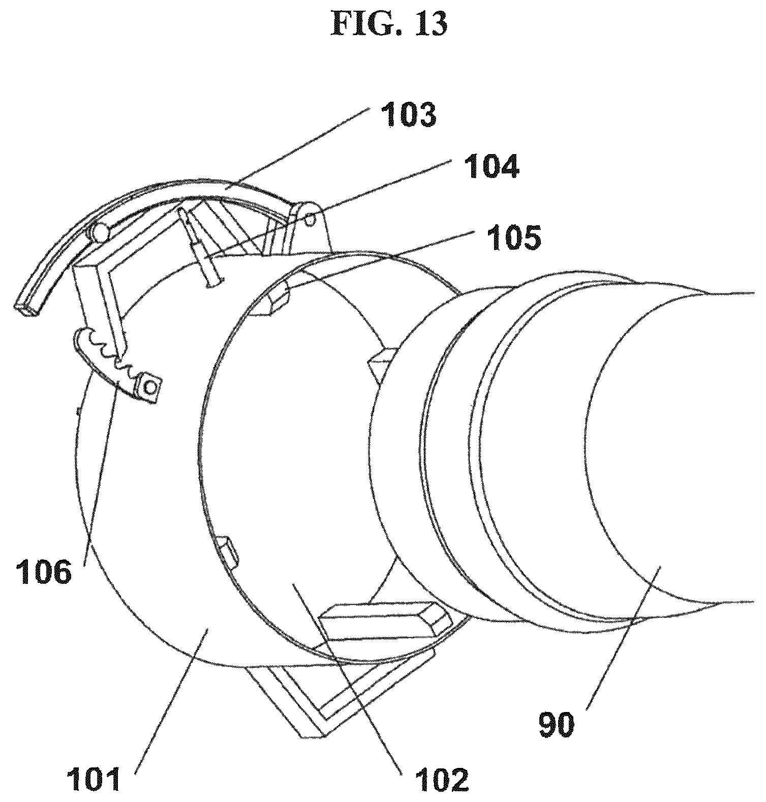 Patent US12350771 Figure 13 – Fixtures for pipe installation, sealing and security