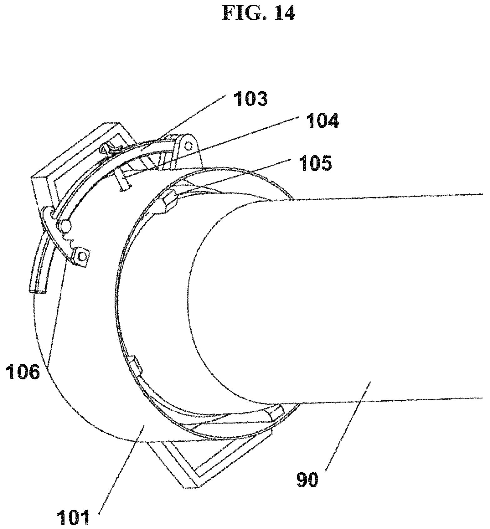 Patent US12350771 Figure 14 – Fixtures for pipe installation, sealing and security