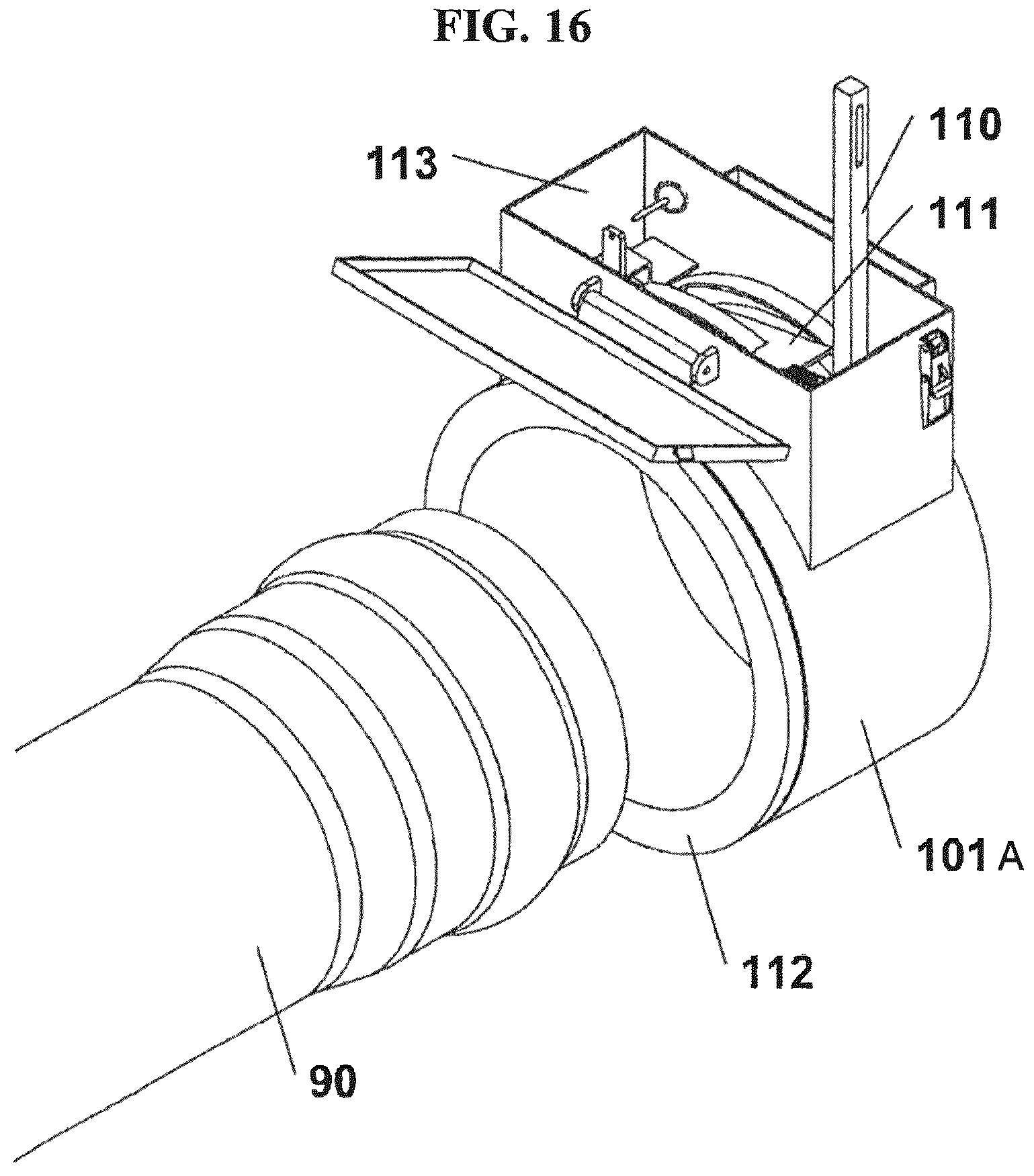 Patent US12350771 Figure 16 – Fixtures for pipe installation, sealing and security