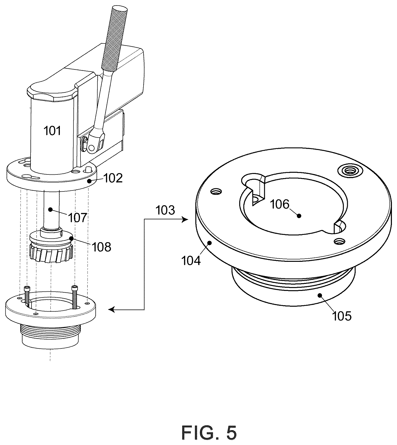 Patent US12350772 Figure 5 – Apparatus and method for extracting a seized yaw piston from a wind turbine housing