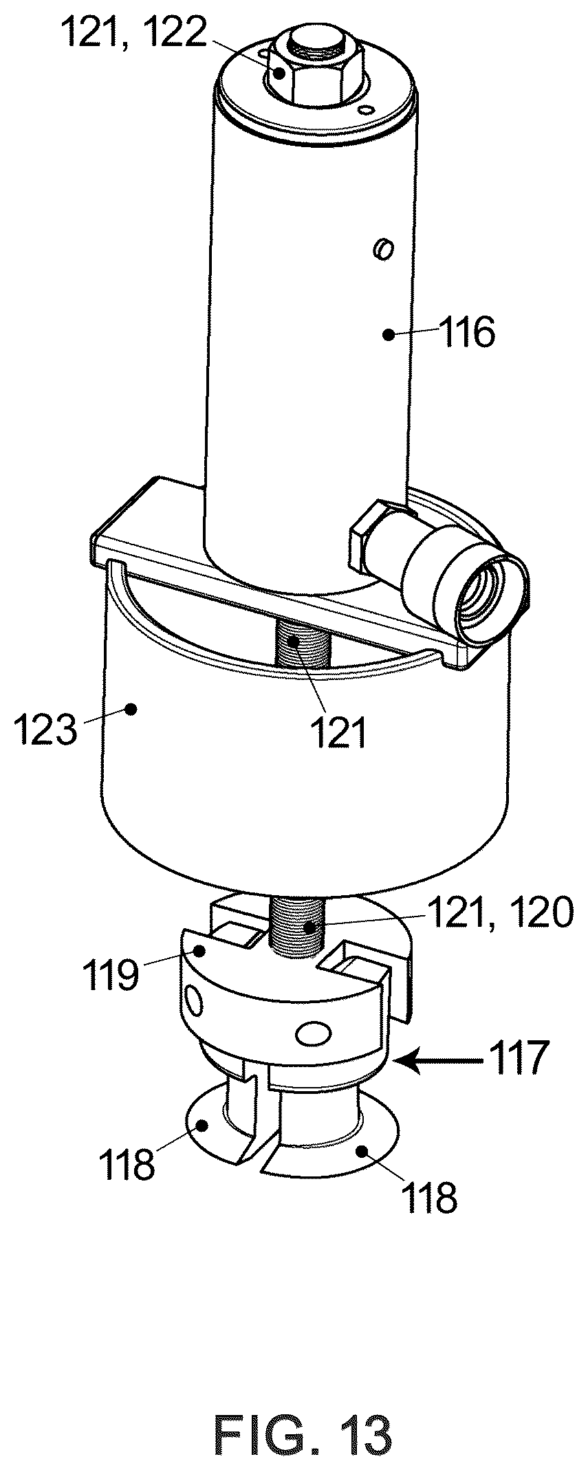 Patent US12350772 Figure 13 – Apparatus and method for extracting a seized yaw piston from a wind turbine housing