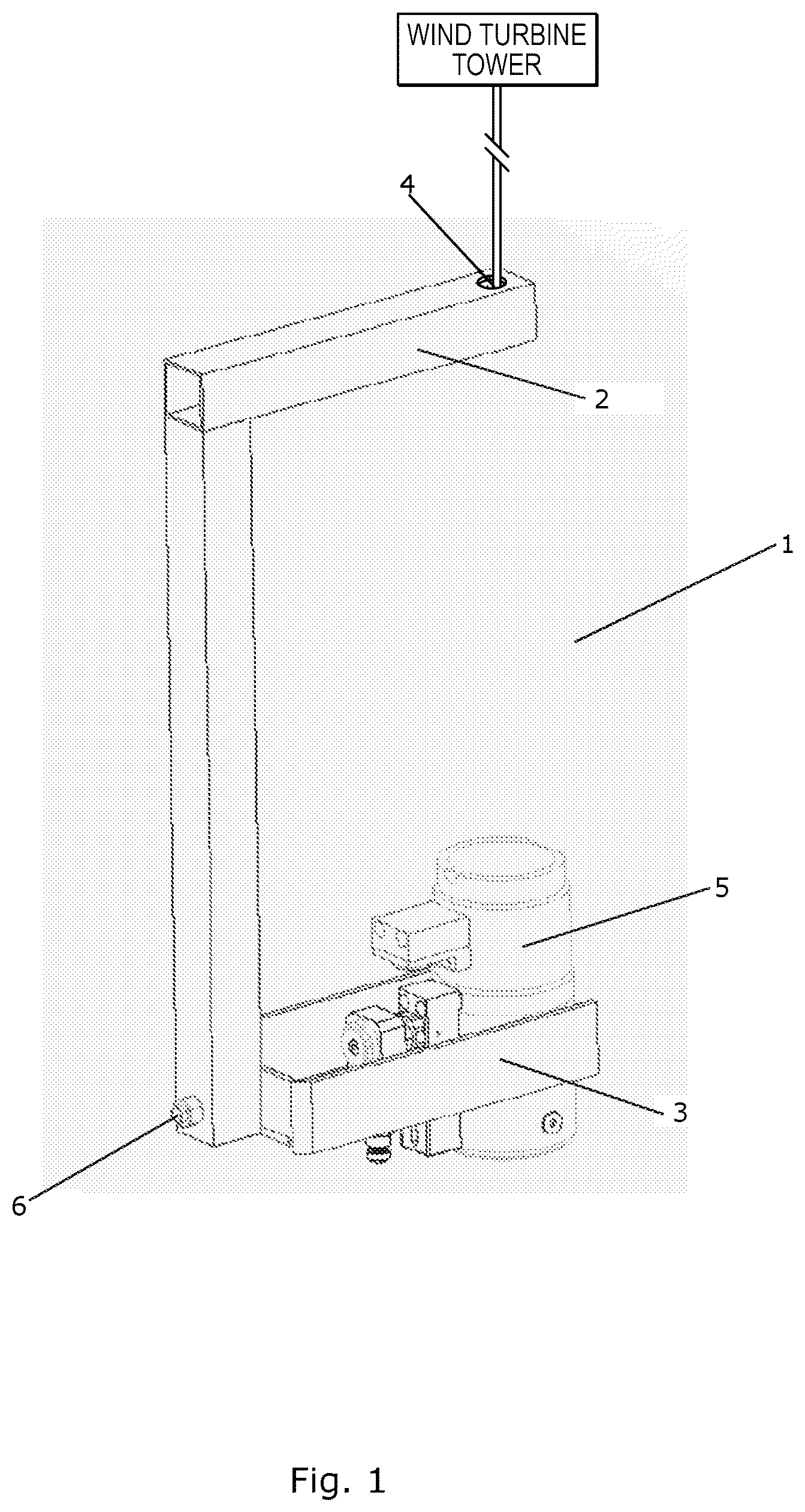 Patent US12350773 Figure 1 – Tool assembly for tensioning tower bolts of a wind turbine tower