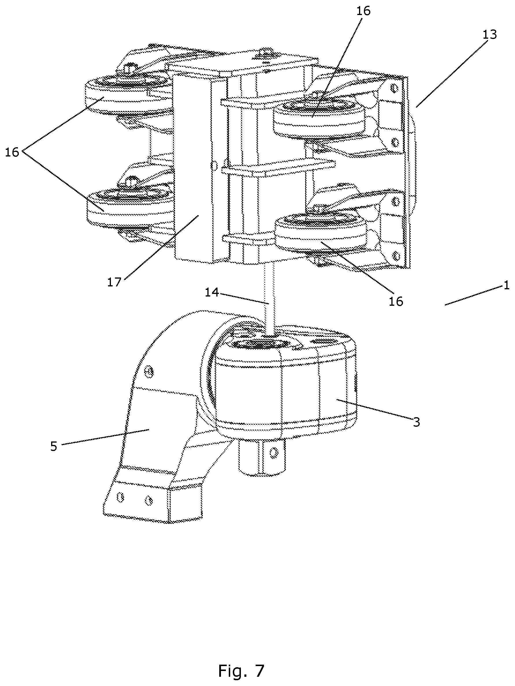 Patent US12350773 Figure 7 – Tool assembly for tensioning tower bolts of a wind turbine tower