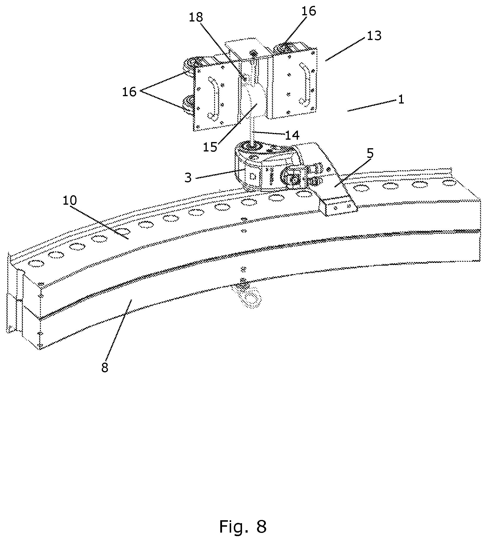 Patent US12350773 Figure 8 – Tool assembly for tensioning tower bolts of a wind turbine tower