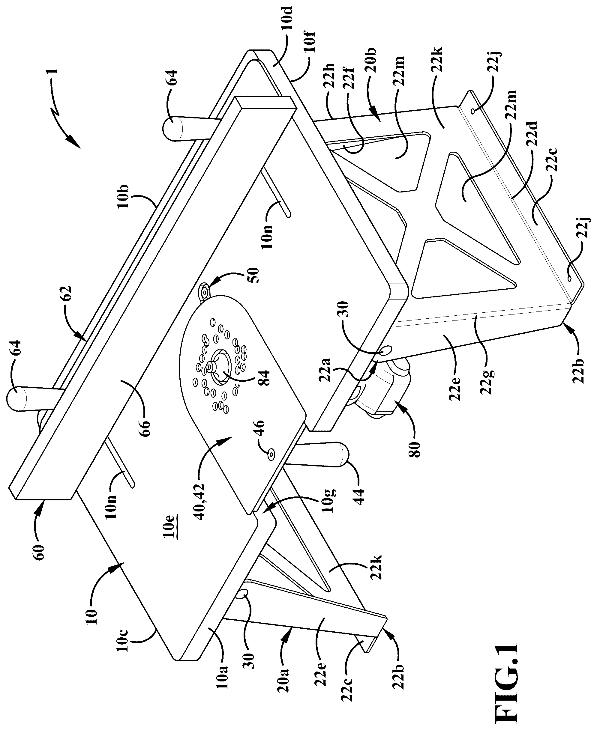 Patent US12350781 Figure 1 – Portable routing system and method of use