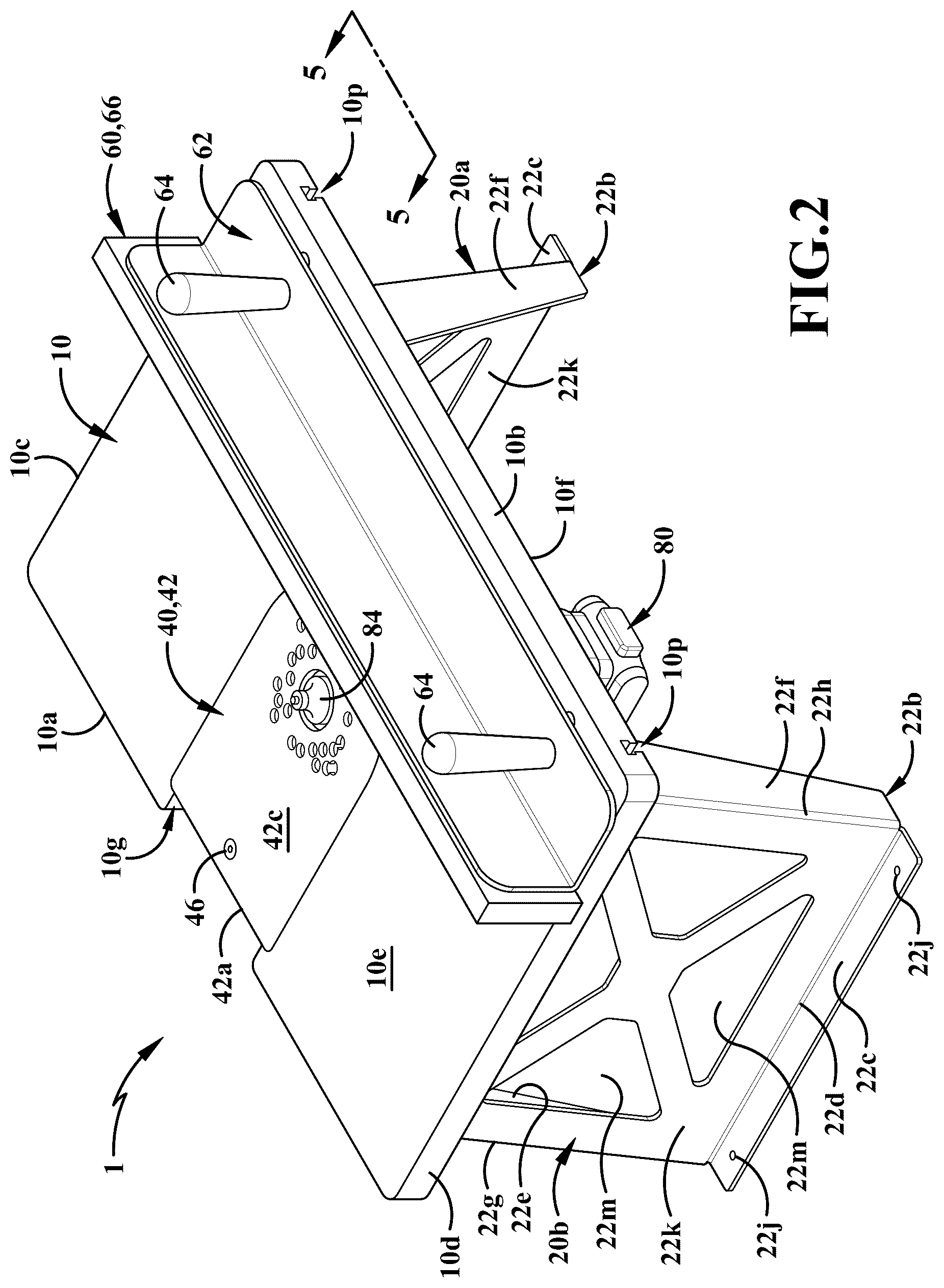 Patent US12350781 Figure 2 – Portable routing system and method of use