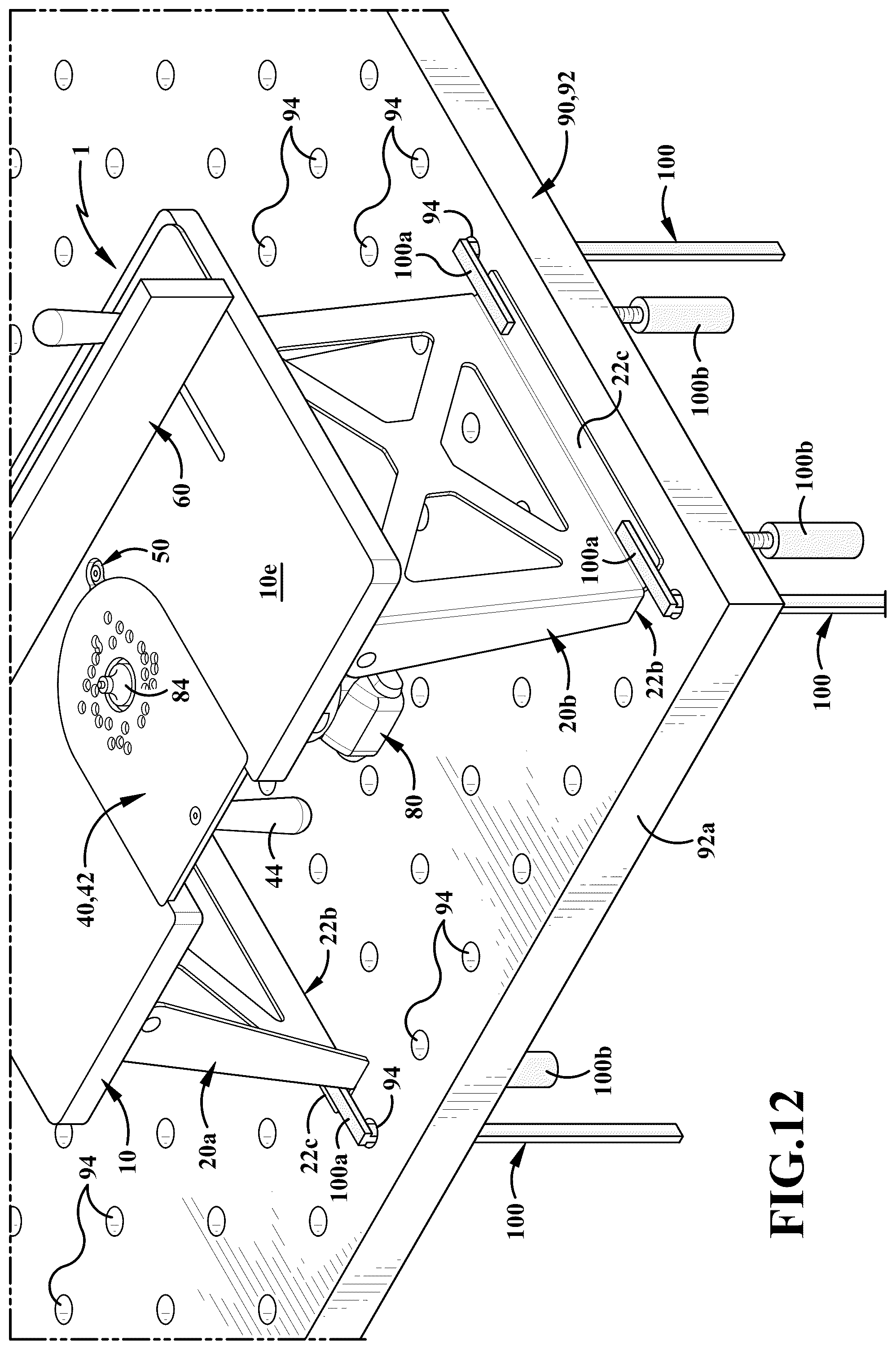 Patent US12350781 Figure 12 – Portable routing system and method of use