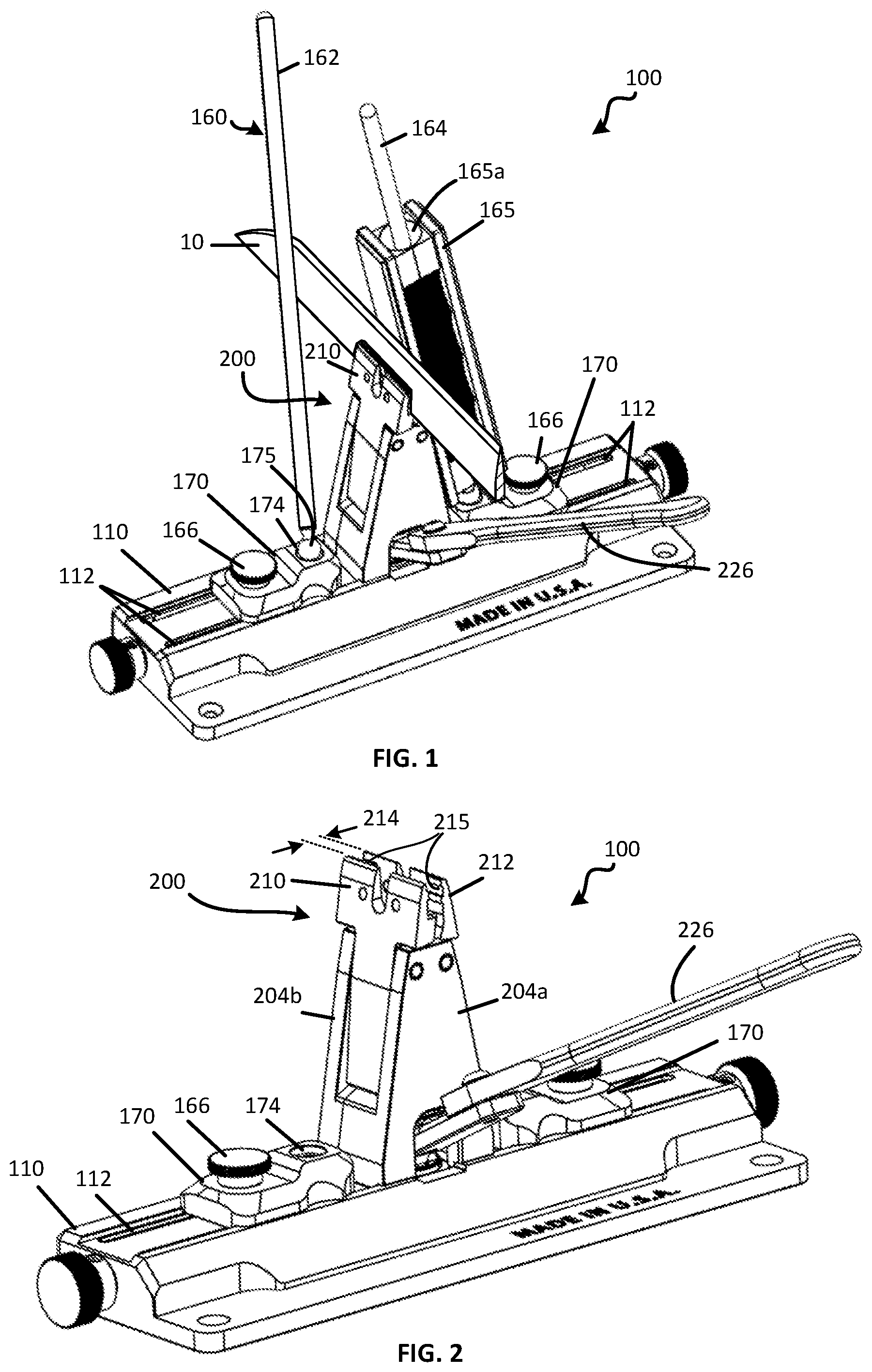 Patent US12350783 Figure 1 – Clamping assembly for a blade sharpener
